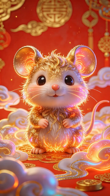 图中老鼠动起来，整体添加闪光流光特效预览效果