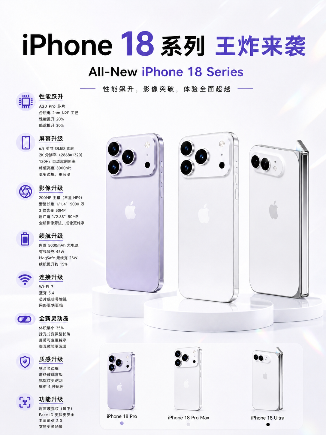 将海报中最右侧的iPhone 18 Ultra（深灰色直板手机… - 图片创意预览