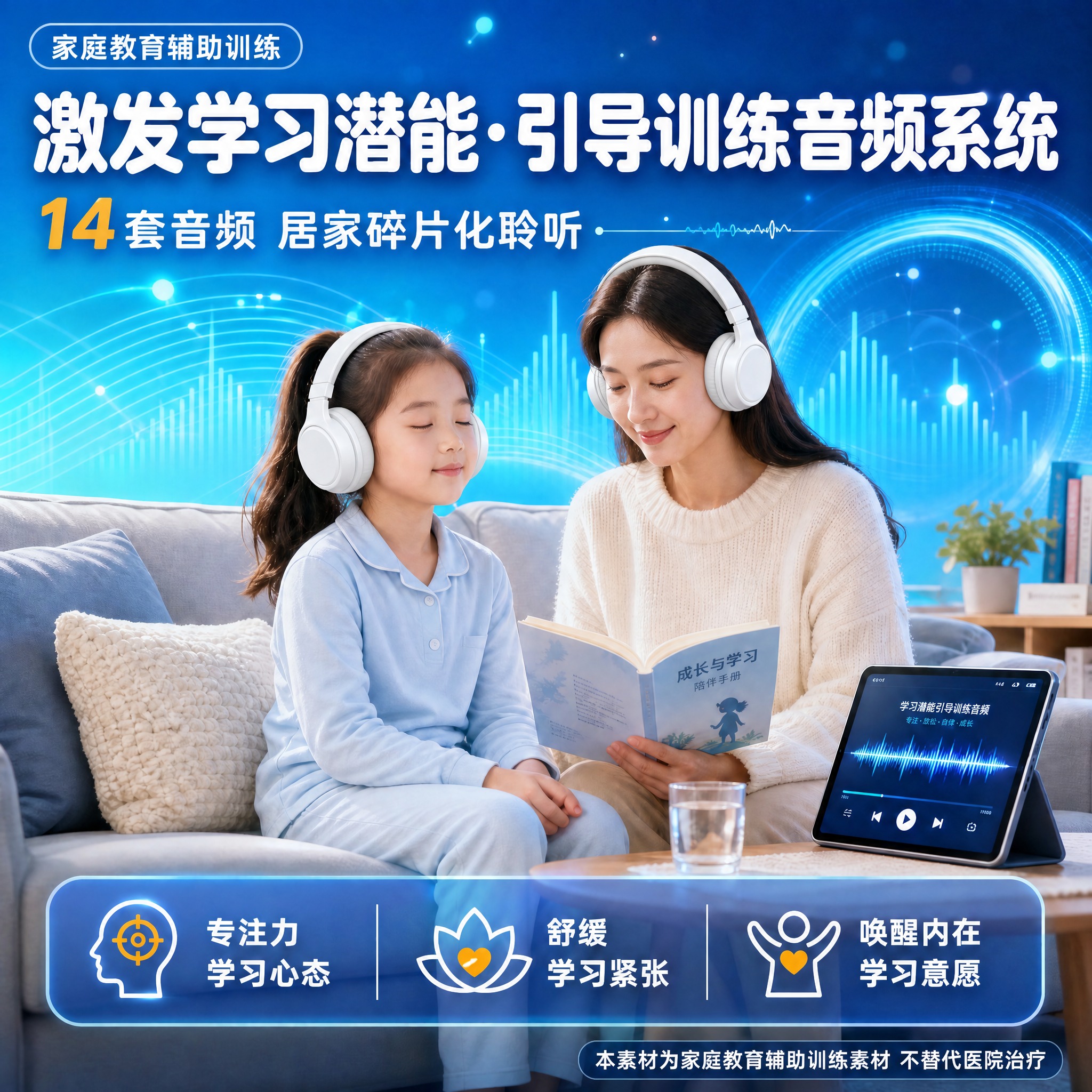 重绘图中人物佩戴的耳机：只把女孩和妈妈头上的耳机区域重新绘制，… - 图片创意预览