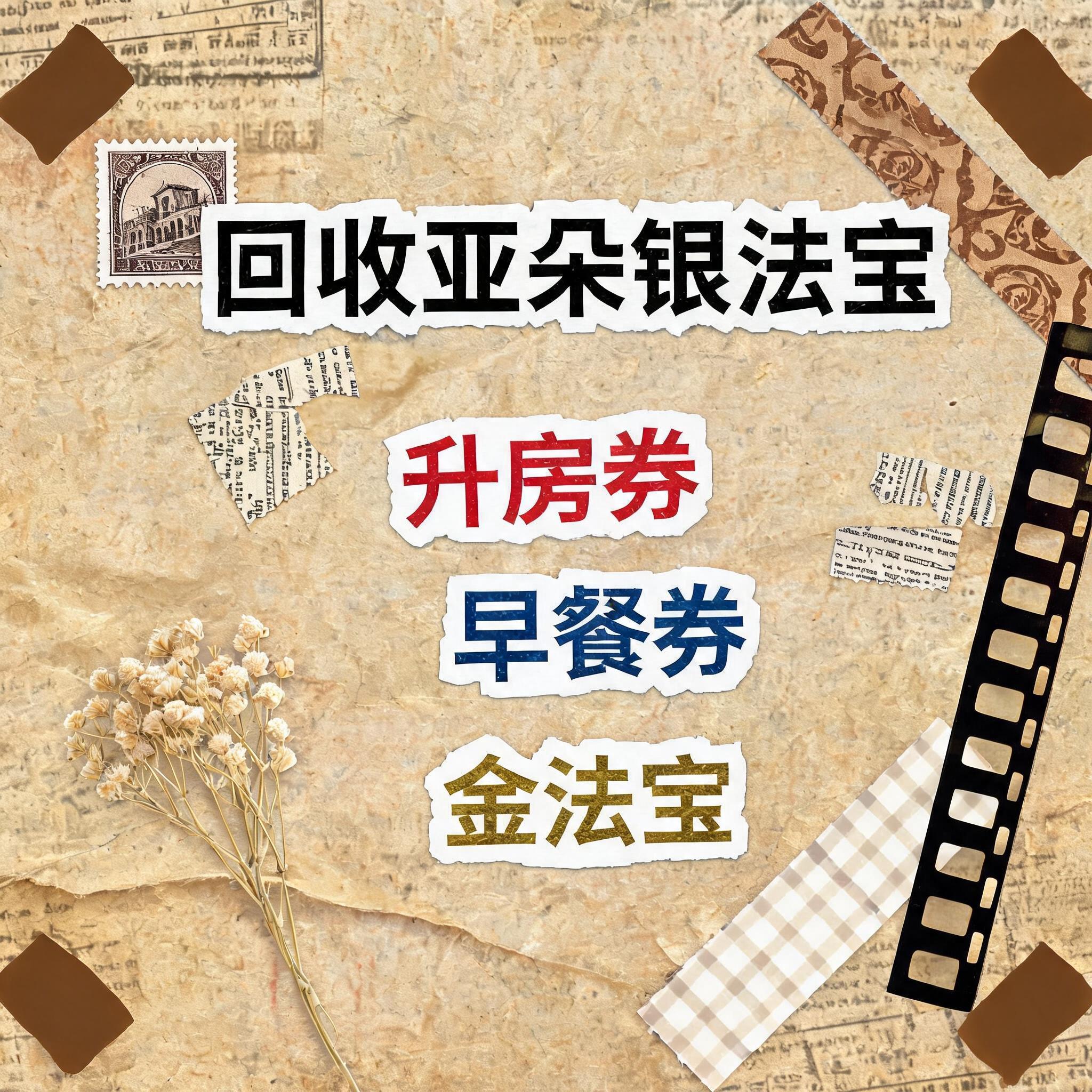 小红书大字封面，复古手账拼贴风格，参考图风格，主题文字为"回收… - 图片创意预览