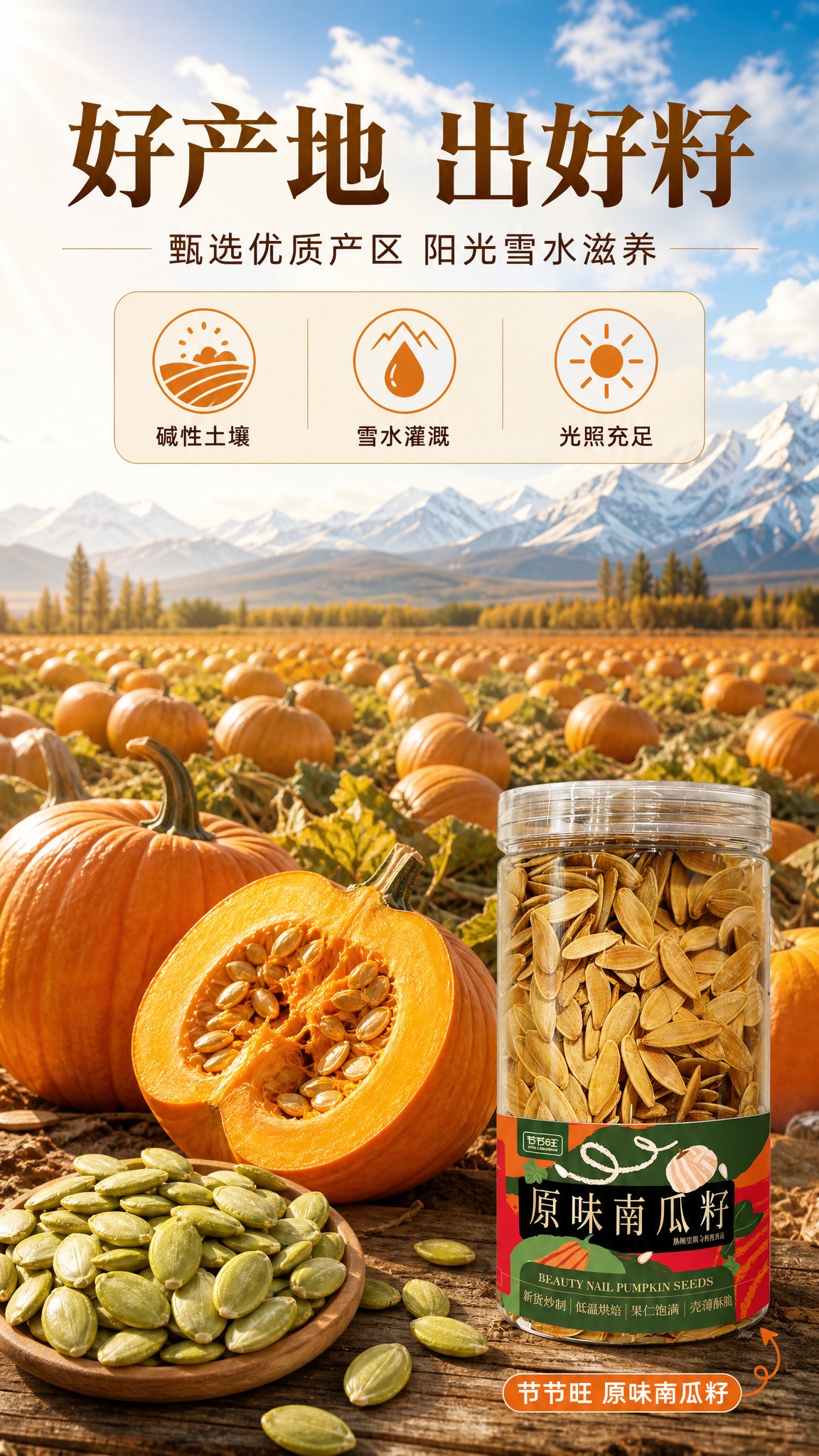 [商品] 使用【图1】节节旺原味南瓜籽罐装产品；保留透明罐身、… - 图片创意预览