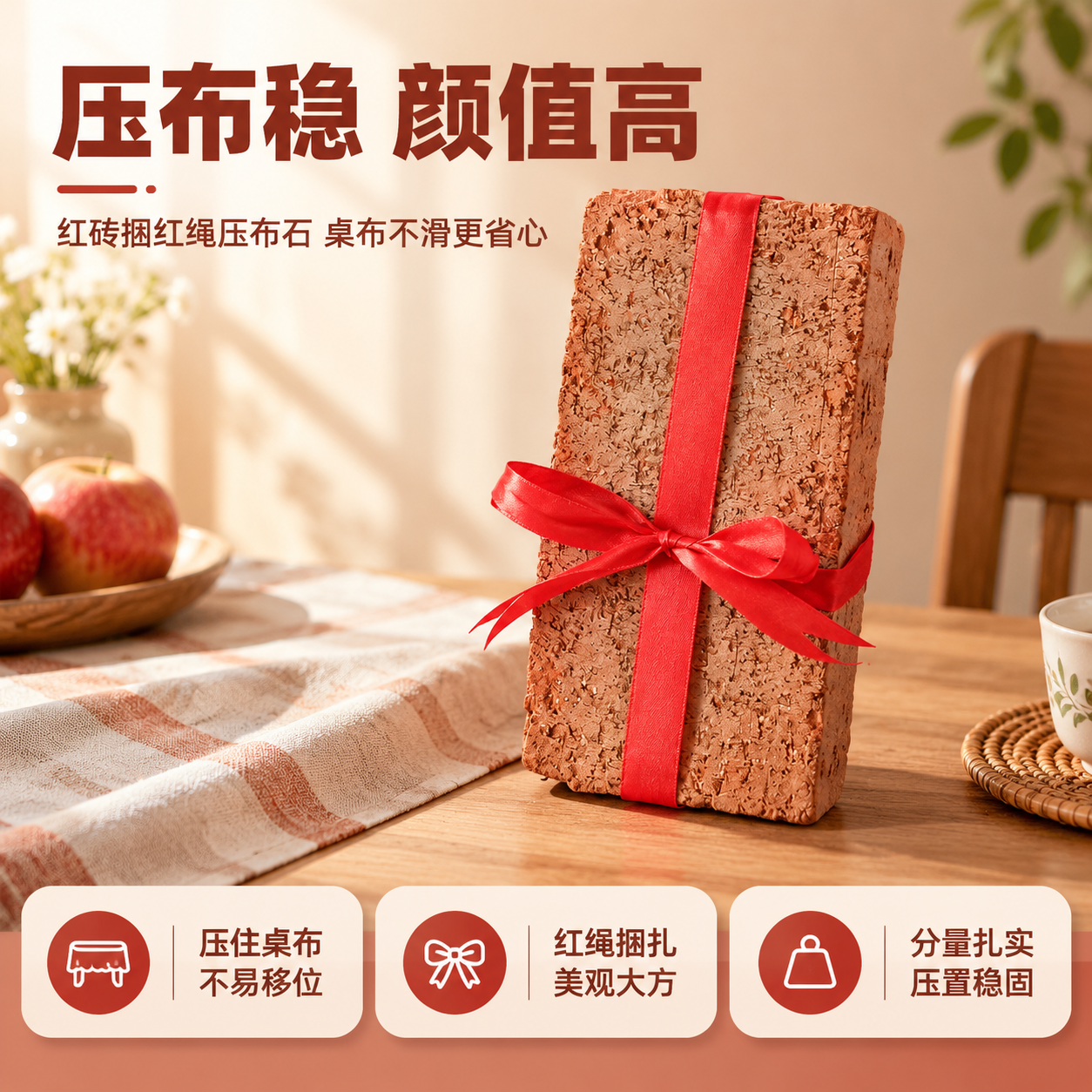 [商品] 使用【图1】红砖捆红绳压布石；保留红砖长方体外形、粗… - 图片创意预览
