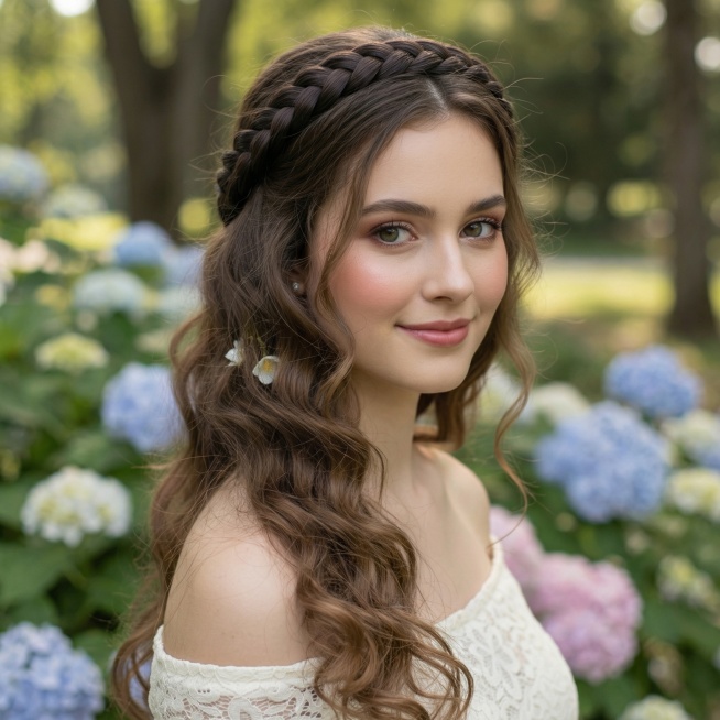 将下方的发带戴在上方女子的头上预览效果