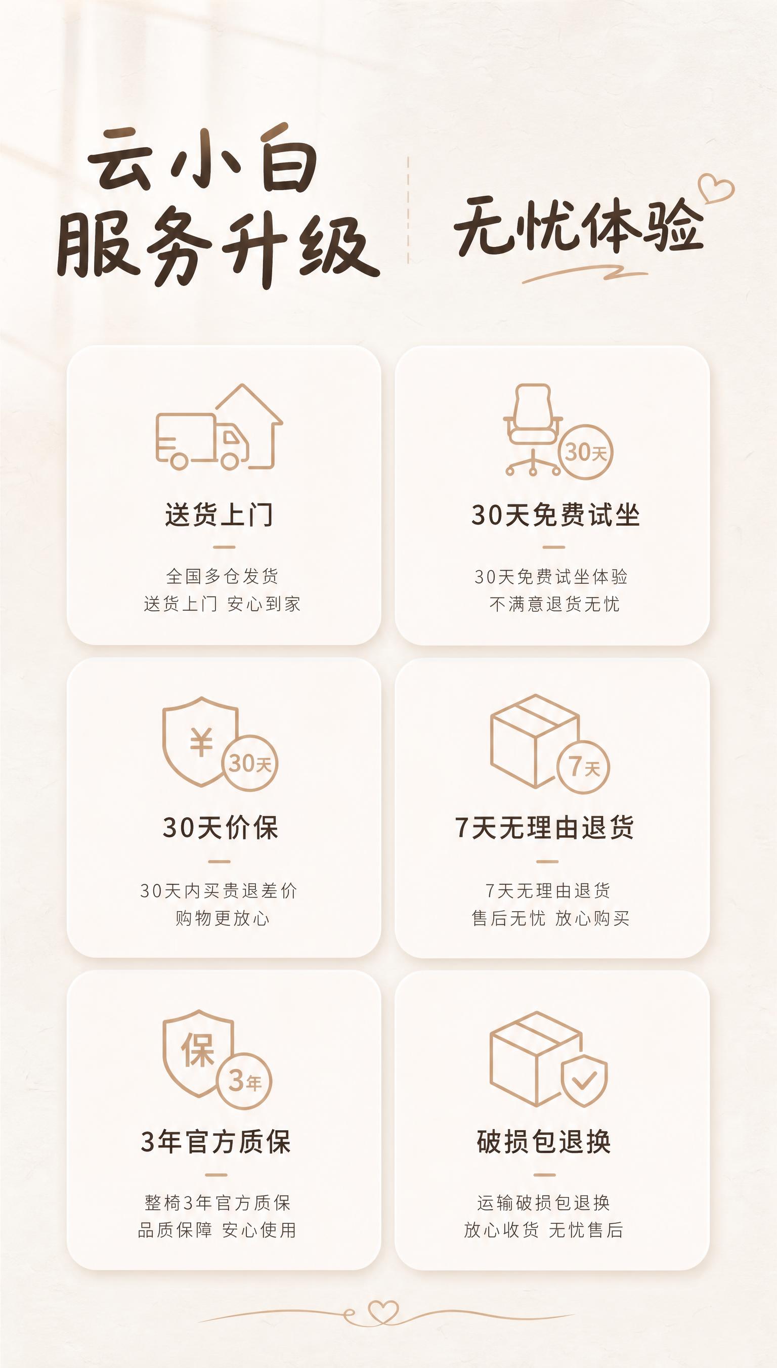 [商品] 使用奶油白人体工学椅产品图作为服务权益页面的品牌参考… - 图片创意预览