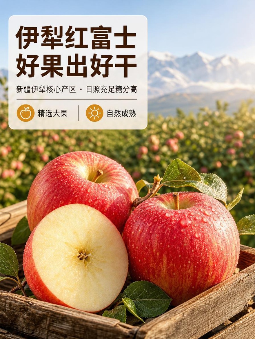 [商品] 使用【图1】伊犁三蒸三晒红富士苹果干的原料参考；新鲜… - 图片创意预览