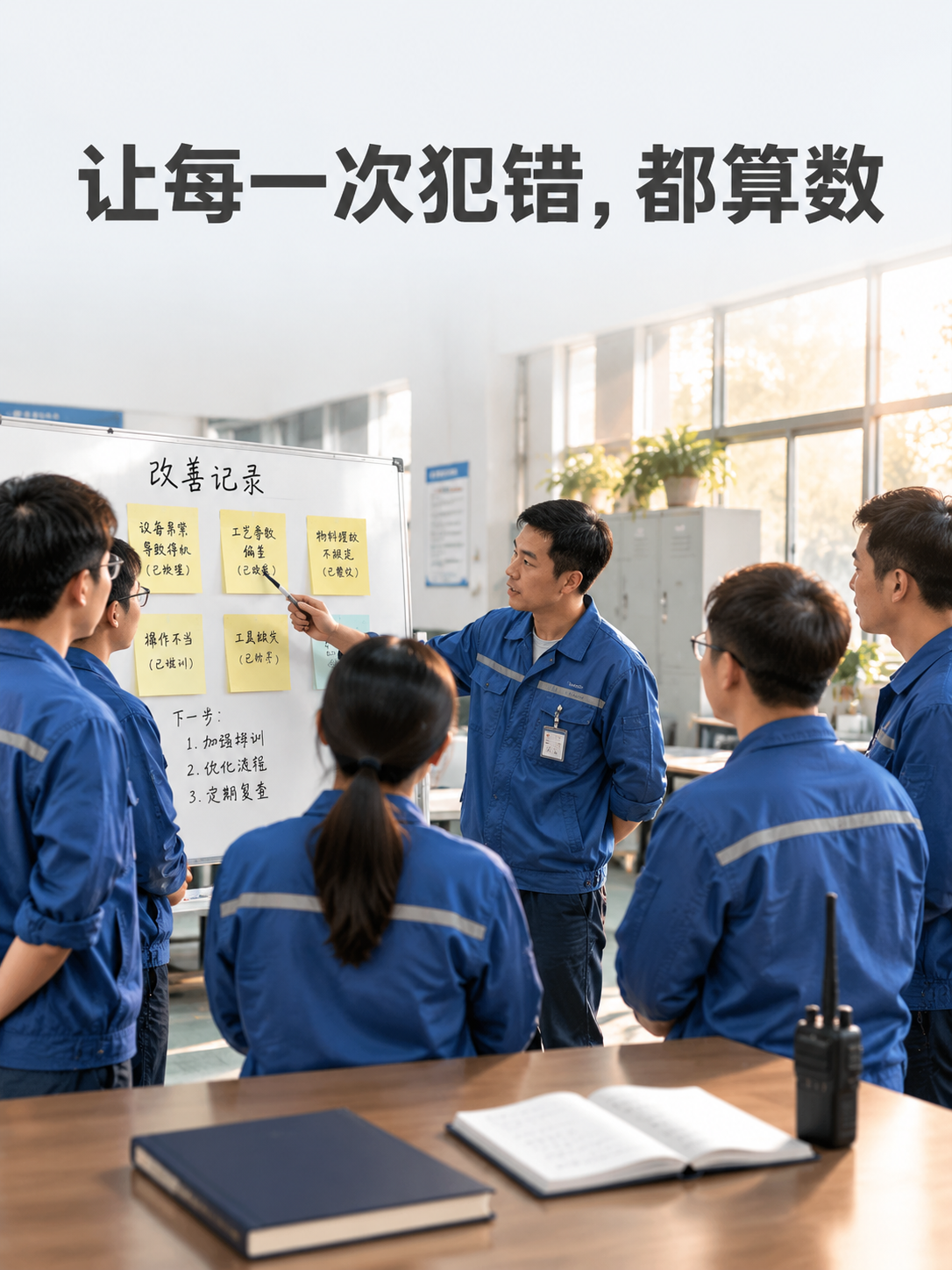 竖版纪实摄影，车间休息区清晨早会 - 图片创意预览