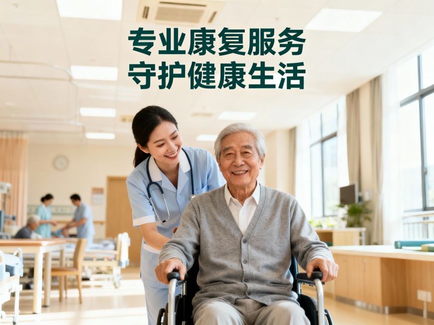 做一套关于康复服务的主图*1张+轮播图*3张+具体服务项目：危重情况、专业级服务、认知症专业护理、康复专业照护套餐、术后专业护理、普通日间、特别日间、足疗保健、头部颈肩保健推拿、便秘调理（腹疗）、全身预览效果