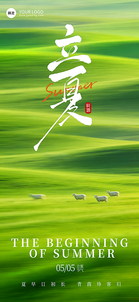 立夏氛围感竖版全屏海报