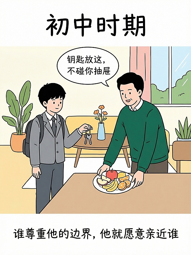 与上一张插画保持一致：人物形象、配色、线条风格、背景简约度。图上的每句话用其他的描述方法来形容