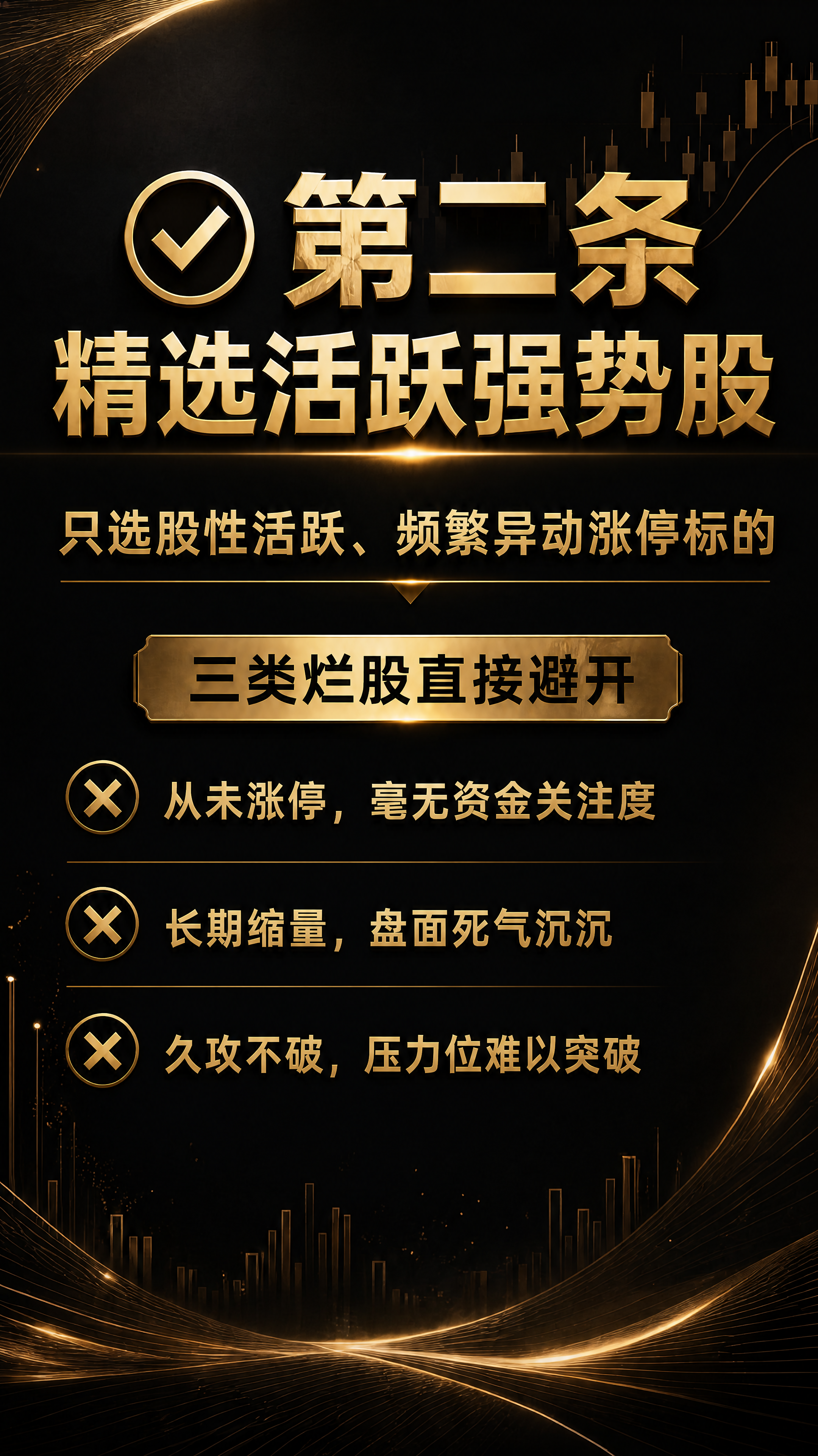 保持原有文字内容和字体样式不变，只替换背景为提供的黑金K线流动… - 图片创意预览