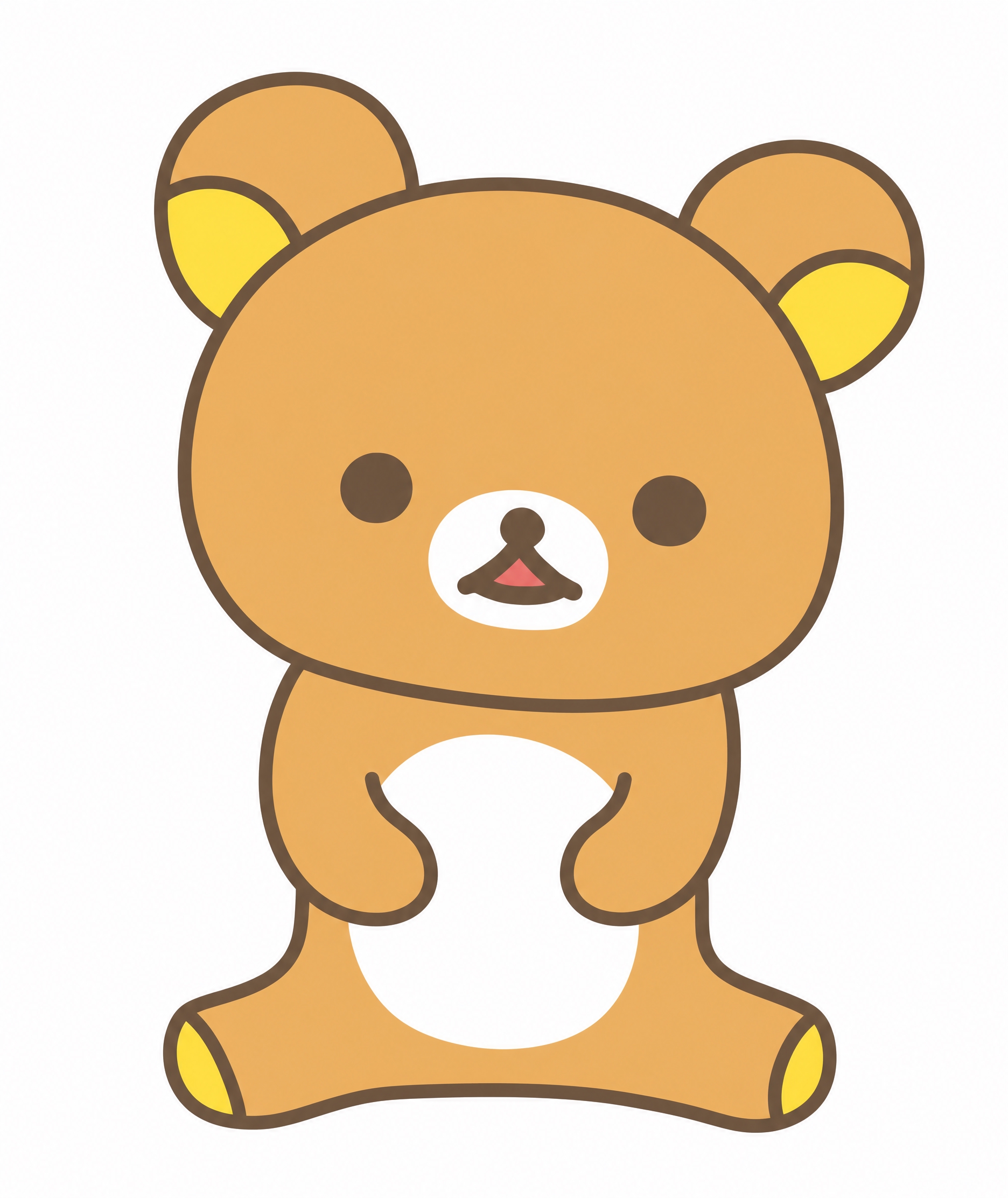 将图中的轻松熊形象修改为轮廓平滑的线条插画风格，使用干净流畅的… - 图片创意预览