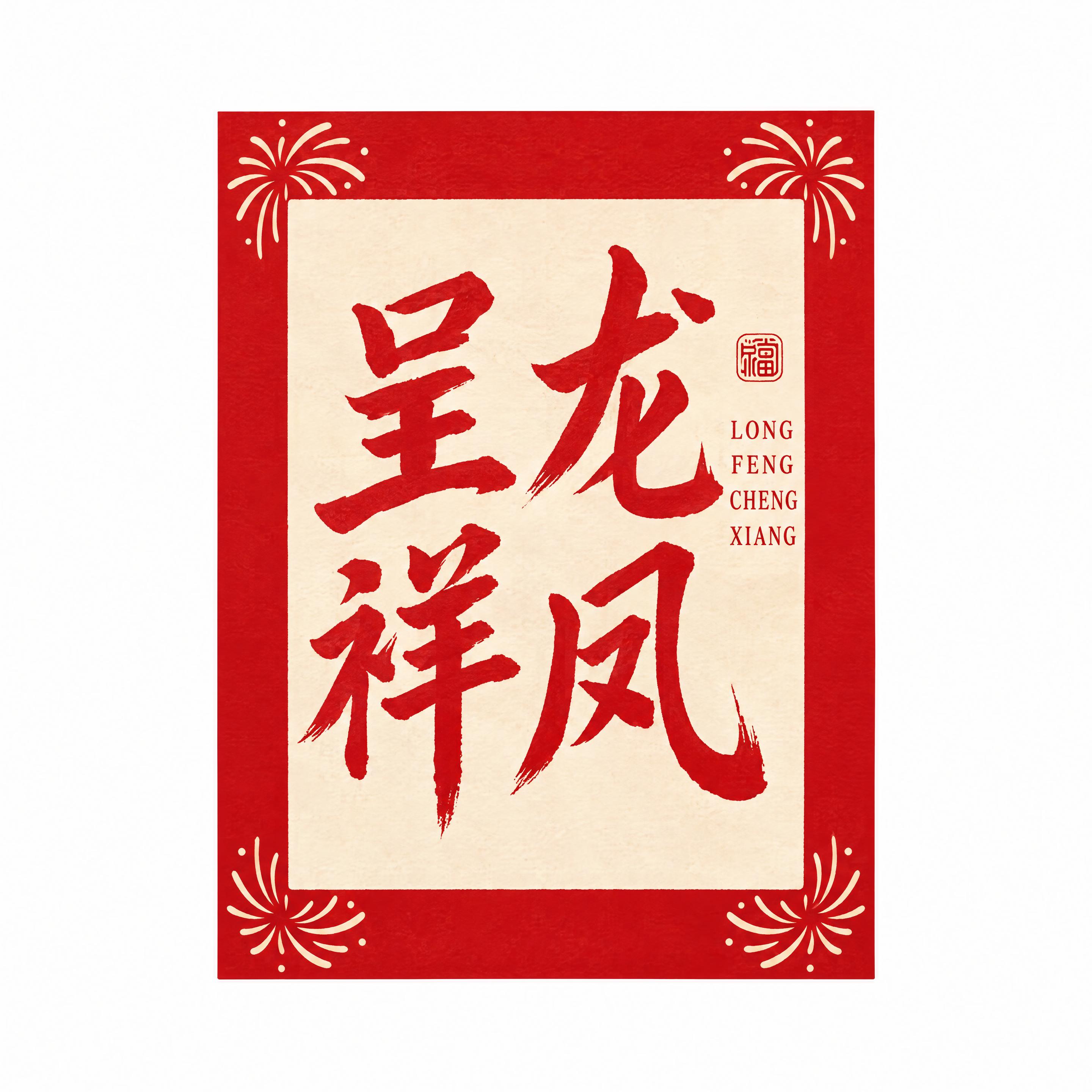 从参考图中抠出第四排左七罐身上的“龙凤呈祥”贴纸，严格保持原图… - 图片创意预览