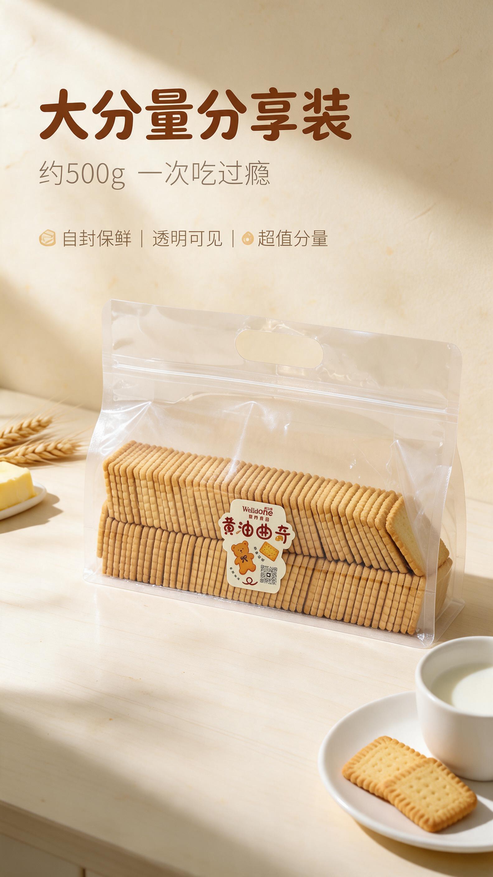 [商品] 使用【图1】透明手提自封袋包装的黄油曲奇饼干；保留透… - 图片创意预览