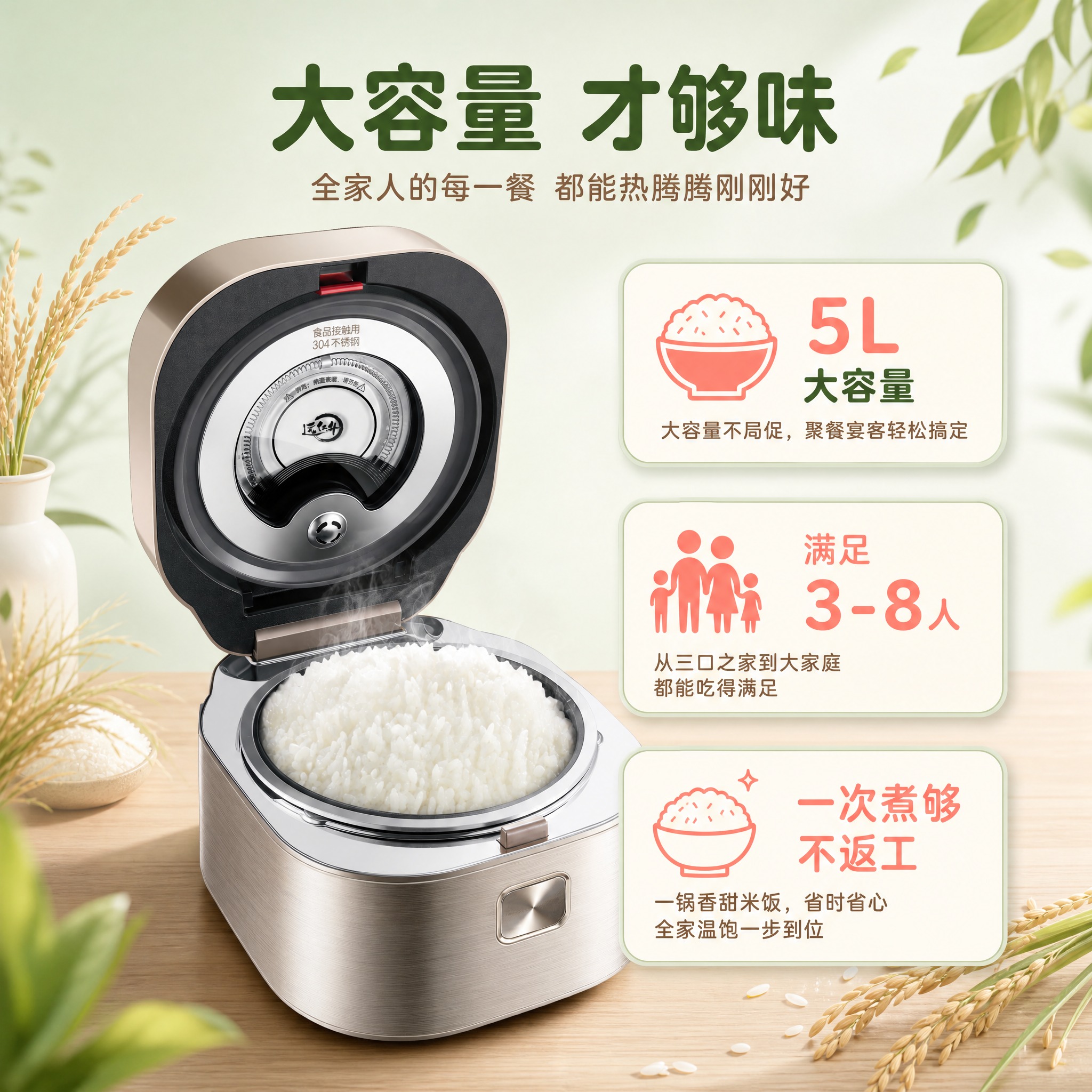 [主图-2] 核心价值卖点图，突出大容量满足全家需求。 [统一… - 图片创意预览