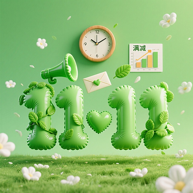 双 11 自然促销氛围图