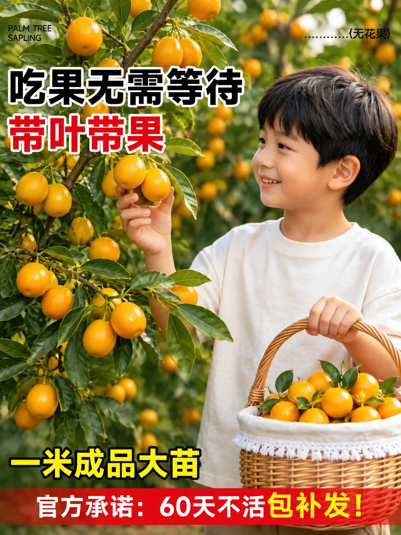 将图中所有的无花果和无花果树叶替换为脆皮金桔和金桔树叶，树上挂… - 图片创意预览