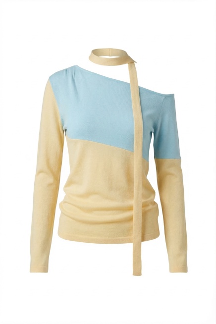 产品精修，将图中的上衣置于纯净的纯白背景上，3D立体展示，空气感填充，自然垂坠，拒绝扁平化，商业蒸汽熨烫，面料纹理清晰，明亮专业棚拍光，体积光，去除模特身体和裙子，仅保留上衣，禁止纸片感、禁止抠图感、预览效果