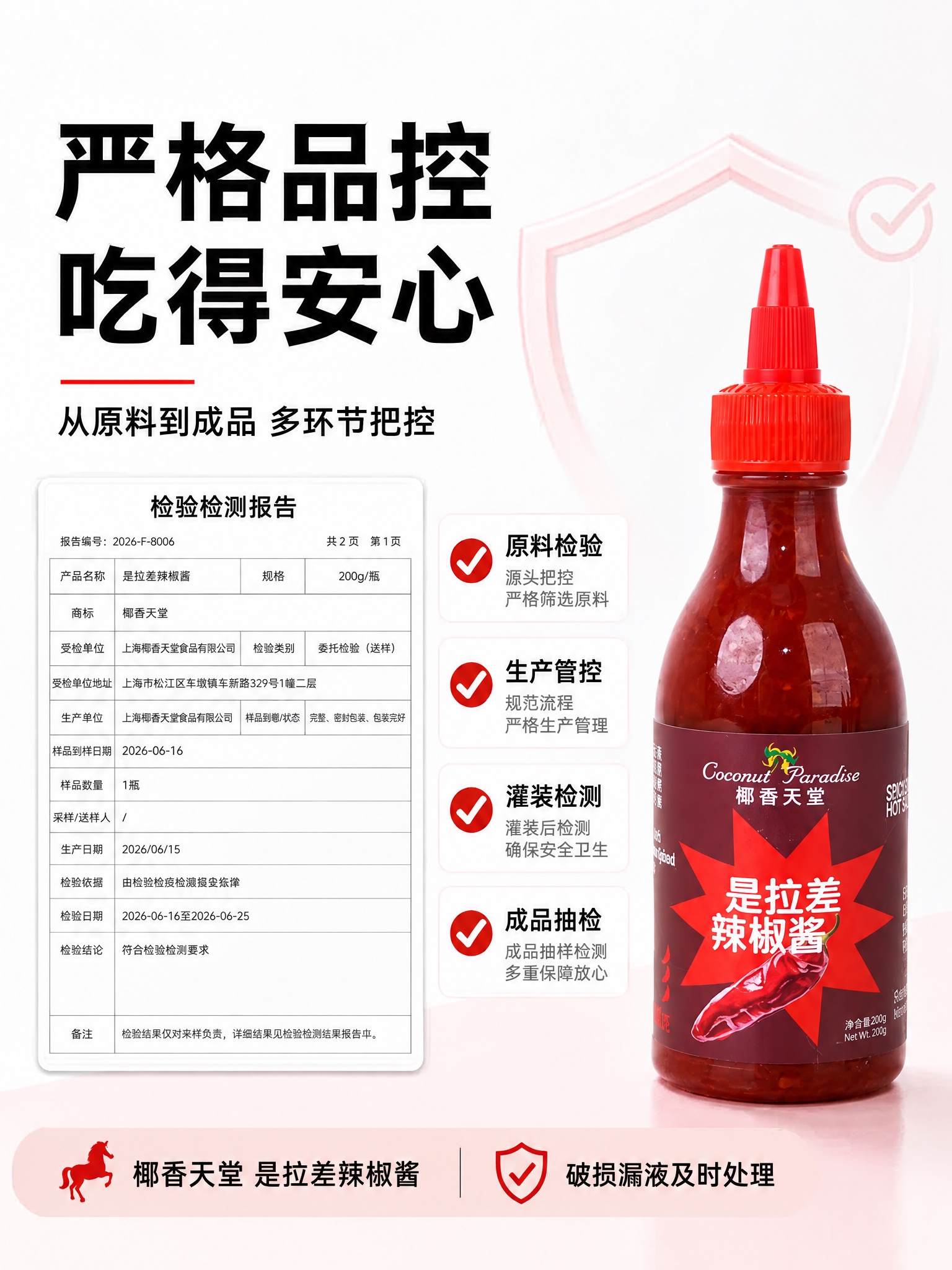 将图中的辣椒酱瓶主体替换为参考图中的椰香天堂是拉差辣椒酱瓶，保… - 图片创意预览