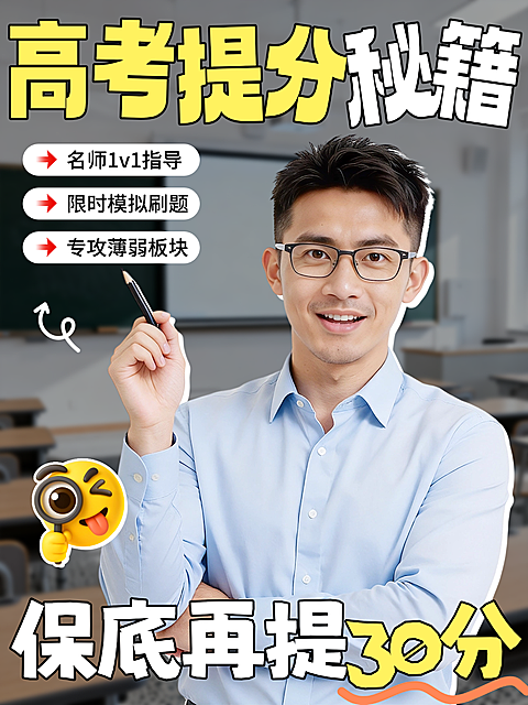 高考提分秘籍攻略学习期末考中考考试教育培训备考指南学历大字人像视频博主小红书封面配图