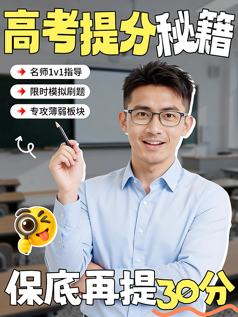 高考提分秘籍攻略学习期末考中考考试教育培训备考指南学历大字人像视频博主小红书封面配图