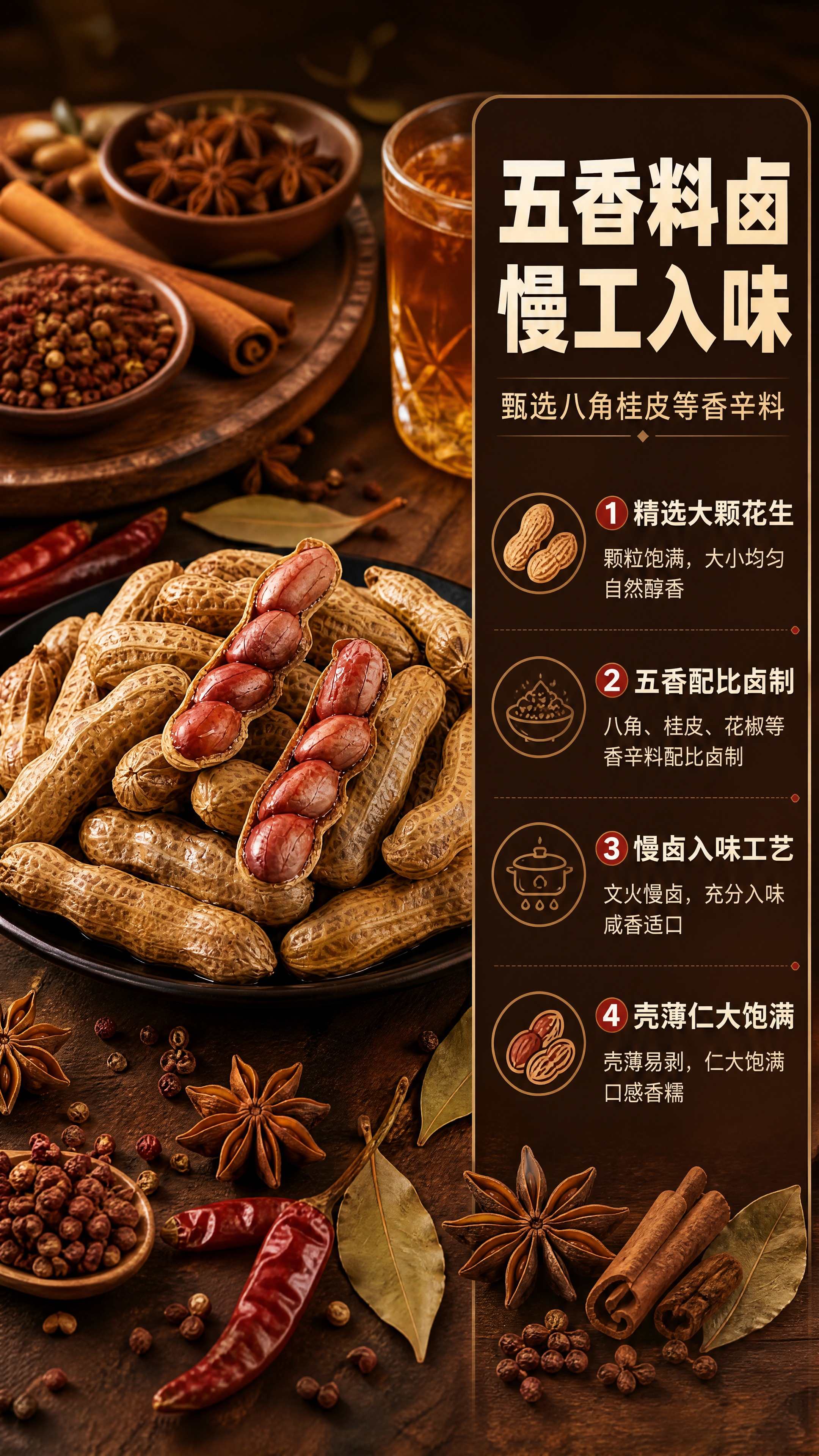 [商品] 使用【图2】五香花生；保留带壳花生外形、红褐色花生仁… - 图片创意预览