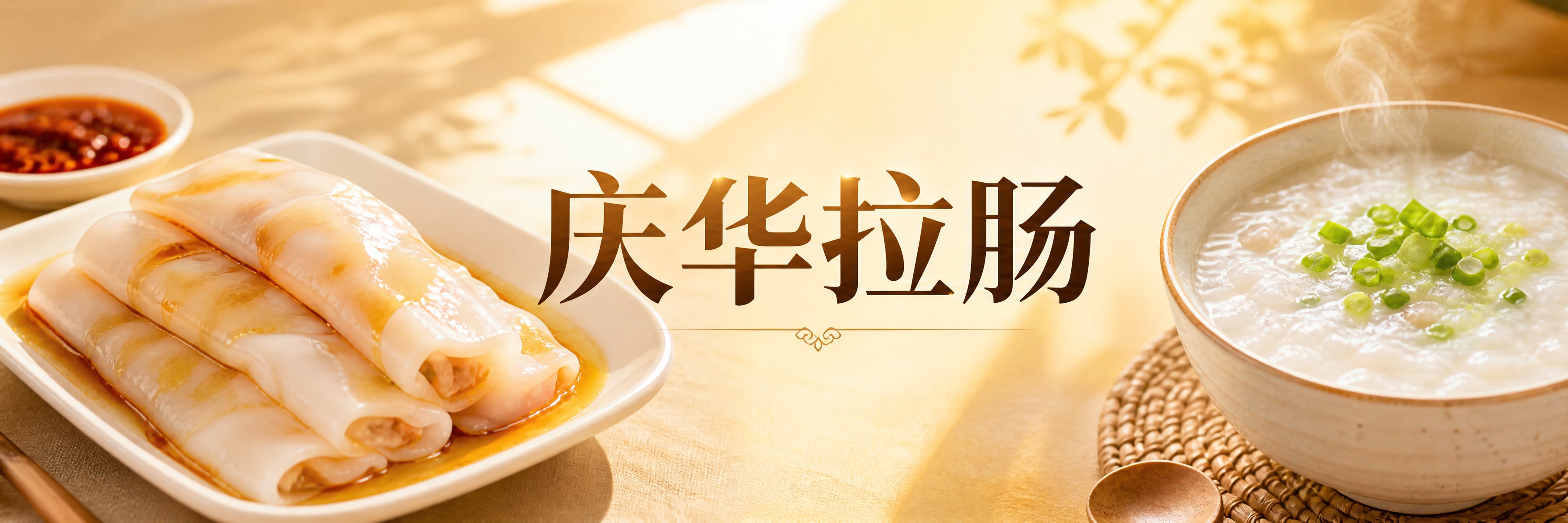 早餐店横幅海报设计，1053x264超宽横版，真实摄影风格。画… - 图片创意预览