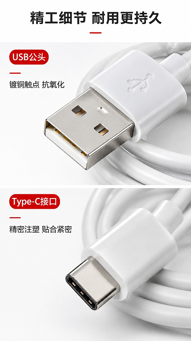 使用商品详情页技能根据商品图「图片1」「图片1」「图片1」「图片1」「图片1」生成详情页，参考图为，商品名称为 环保3A纯铜Typec充电线USB转Type-C数据线22 24 26号线AWG安卓线    产品名称：TypeC充电线  长度：1米（其余规格可以）  颜色：白色/黑色  线径：3.5mm  材质：注塑PVC  铜丝：国标铜17*0.15【22号线】、国标铜11*0.15【24号线】  插头：USB2.0+TYPE C  功能：只能充电，不能数据，卖点为 环保3A纯铜Typec充电线USB转Type-C数据线22 24 26号线AWG安卓线    产品名称：TypeC充电线  长度：1米（其余规格可以）  颜色：白色/黑色  线径：3.5mm  材质：注塑PVC  铜丝：国标铜17*0.15【22号线】、国标铜11*0.15【24号线】  插头：USB2.0+TYPE C  功能：只能充电，不能数据，适配平台为1688，图片比例为9:16，需求屏数为8张，要求另外生产一张公司介绍，我把公司介绍文案发给你。深圳市光晖达电子科技有限公司   坐落在“商贸之都”“电子之都”制造第一强区龙华区中心位置， 我们先后经过几年不懈努力，以一流的产品质量，一流的售后服务，一流的生产技术赢得消费者的认可和满意.逐步打开了海内外等高端市场。我们的宗旨是诚信塑品牌，质量出名牌，优质的产品，是市场竞争必胜的保证，质量是我们的自尊。深圳市光晖达电子科技有限公司  现已发展成为一家专业从事，数据线、设计、生产、定制、销售的综合型内外贸企业。 同时培育出一大批开发、管理及技术精英，在多家一线品牌工厂，有自己的代加工生产线，设有专门的网络销售部门， 拥有6000平方米生产车间以及的现代化仓库，为深圳市光晖达电子科技有限公司  以后的发展提供了充足资源。旗下天猫/淘宝多家网店拿货
