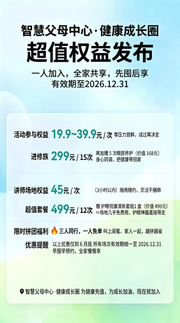 将这张权益卡海报改成手机竖屏海报尺寸，保持原有文案、蓝绿渐变清新背景和圆角半透明卡片的风格完全不变，适配手机屏幕展示。预览效果