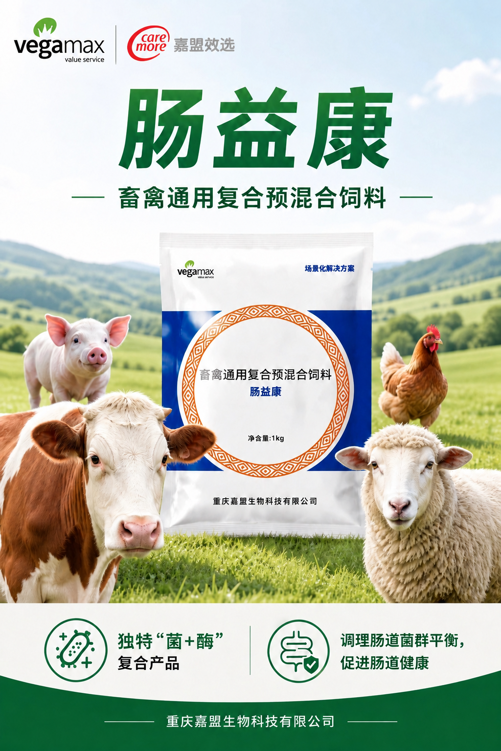 在图片左上角添加嘉盟效选商标（红色care more椭圆标志+… - 图片创意预览