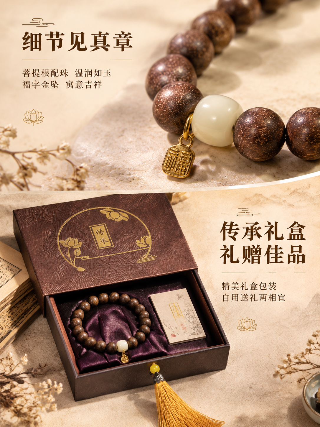 [商品] 使用【图1】何以养木香息肌丸中药手串和【图2】棕色传… - 图片创意预览