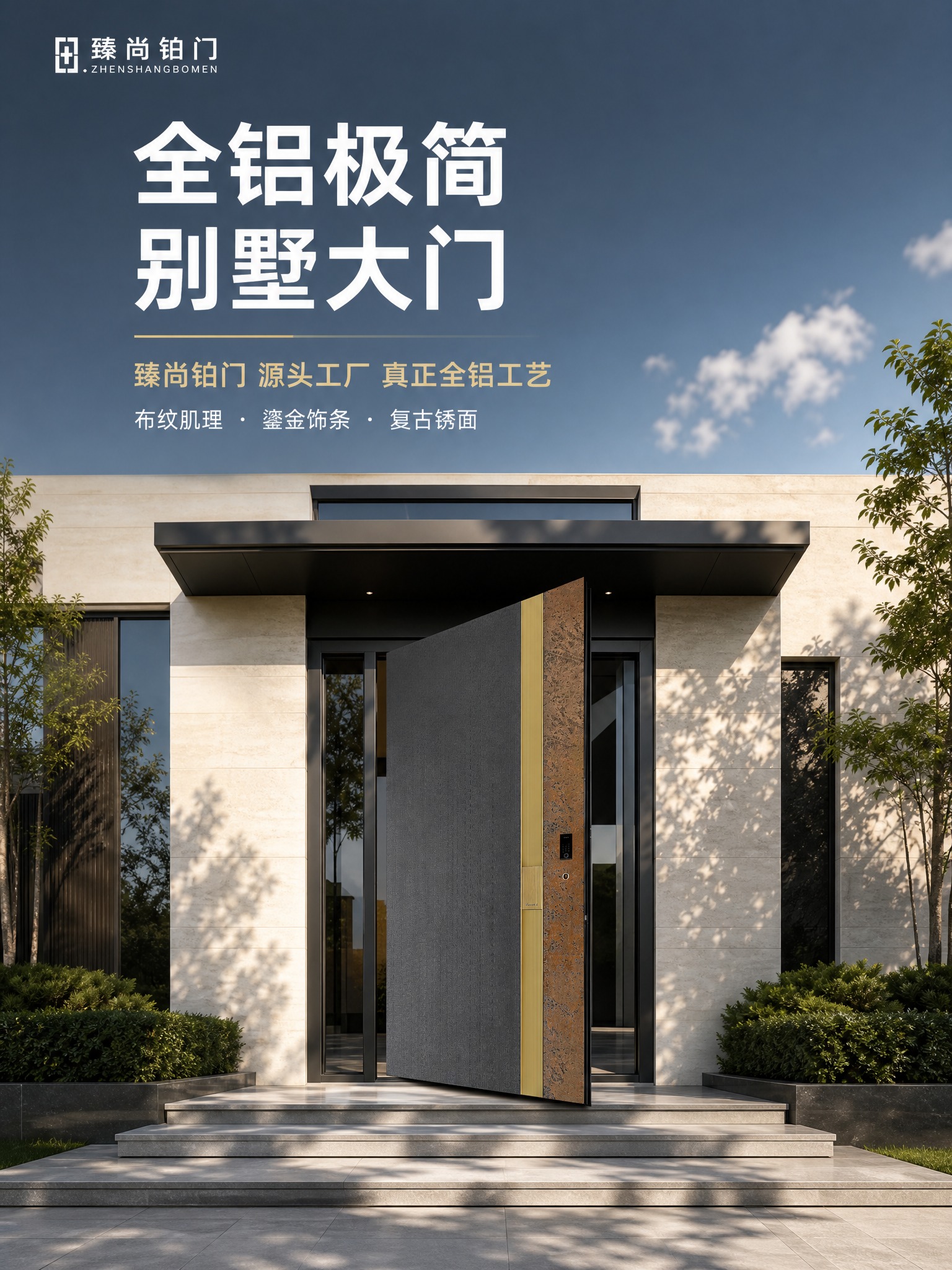 [商品] 使用【图1】臻尚铂门全铝极简别墅大门；保留深灰色布纹… - 图片创意预览