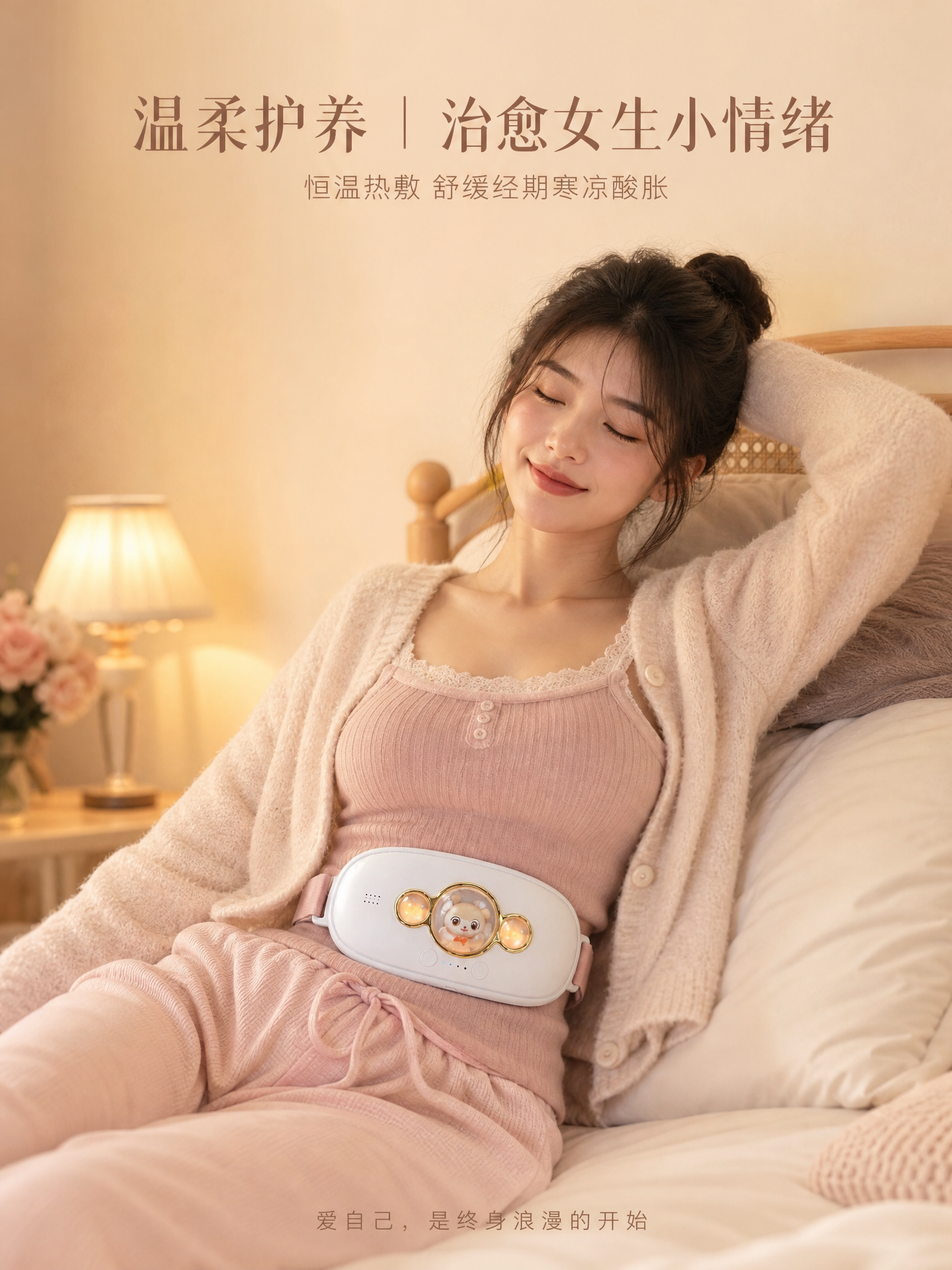 小红书3:4竖版构图，2K分辨率，近距离取景，一位年轻女生慵懒… - 图片创意预览