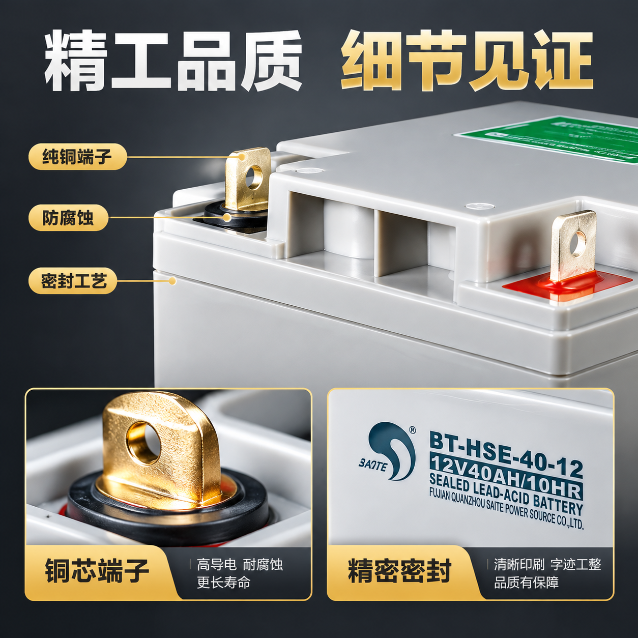 [主图-3] 材质工艺与细节特写，展示赛特蓄电池的做工细节与品… - 图片创意预览