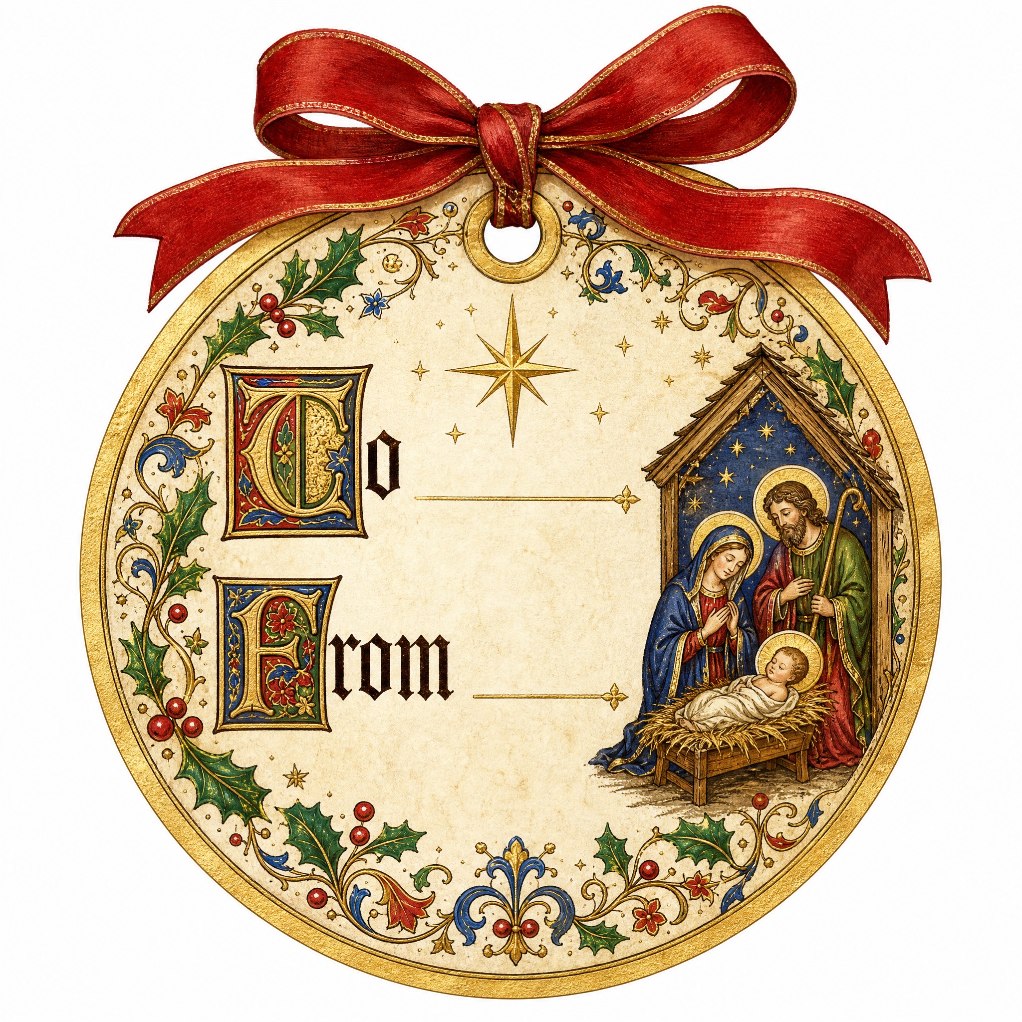 Christmas sticker, medieval ill… - 图片创意预览