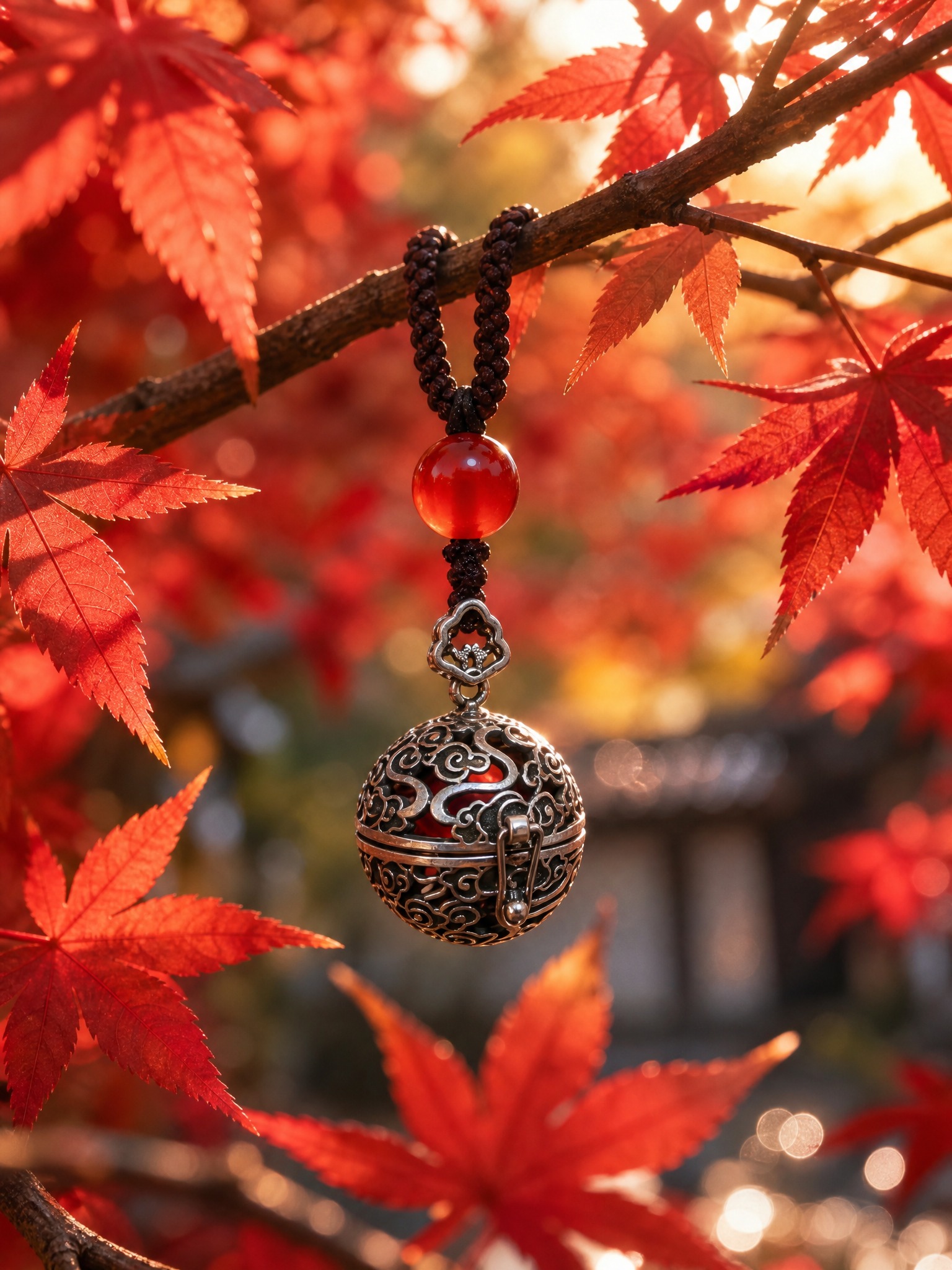A silver hollowed-out spherical… - 图片创意预览
