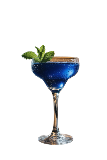 1.杯中加入冰块，倒入30ml 黑朗姆。
2.加入15ml 蓝橙力娇酒+10ml 黑加仑糖浆。
3.用可乐补满。
4.搅拌均匀，直到颜色变成深邃的宝石蓝。
帮我生成相对应的酒预览效果