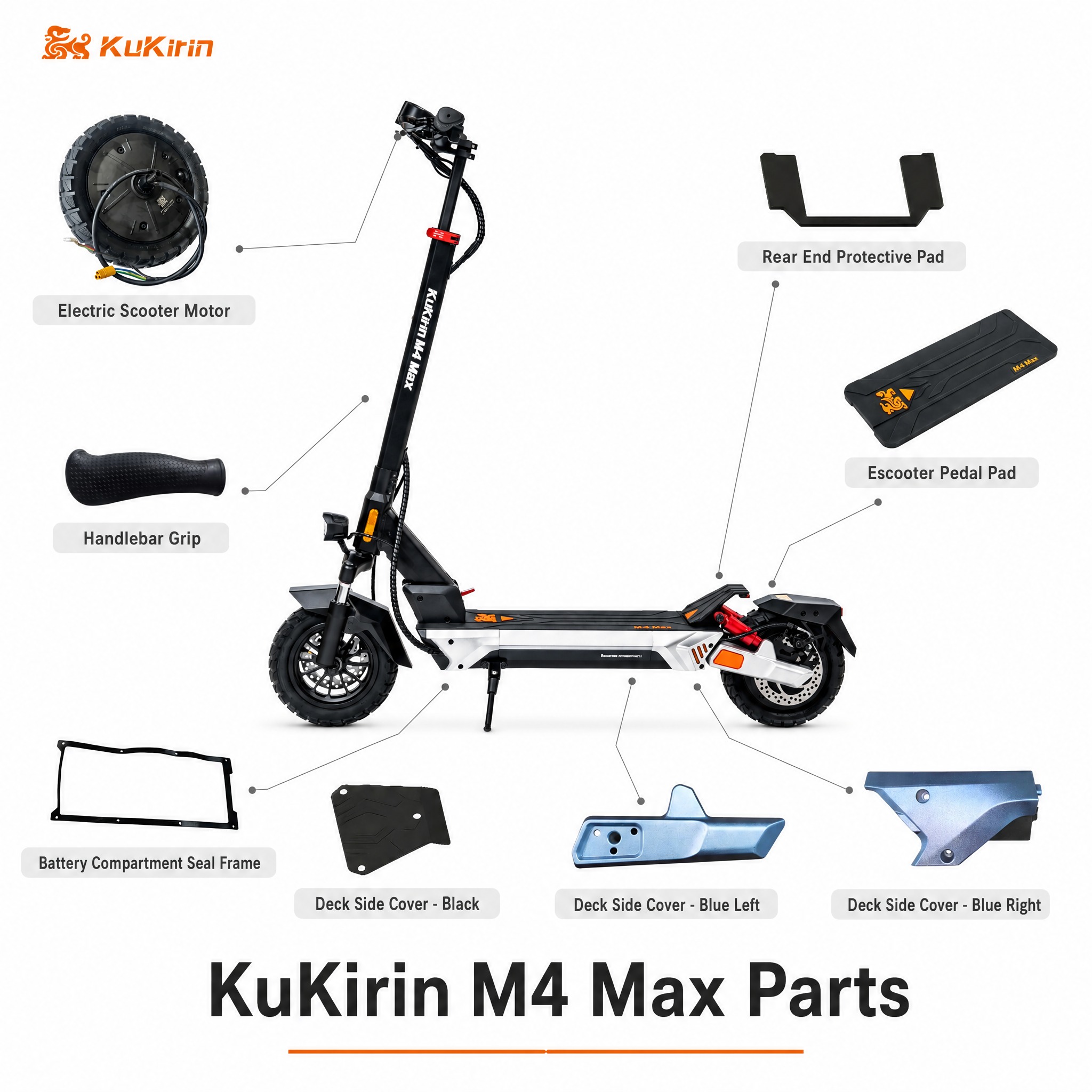 [单张主图] KuKirin M4 Max 电动滑板车配件全家… - 图片创意预览