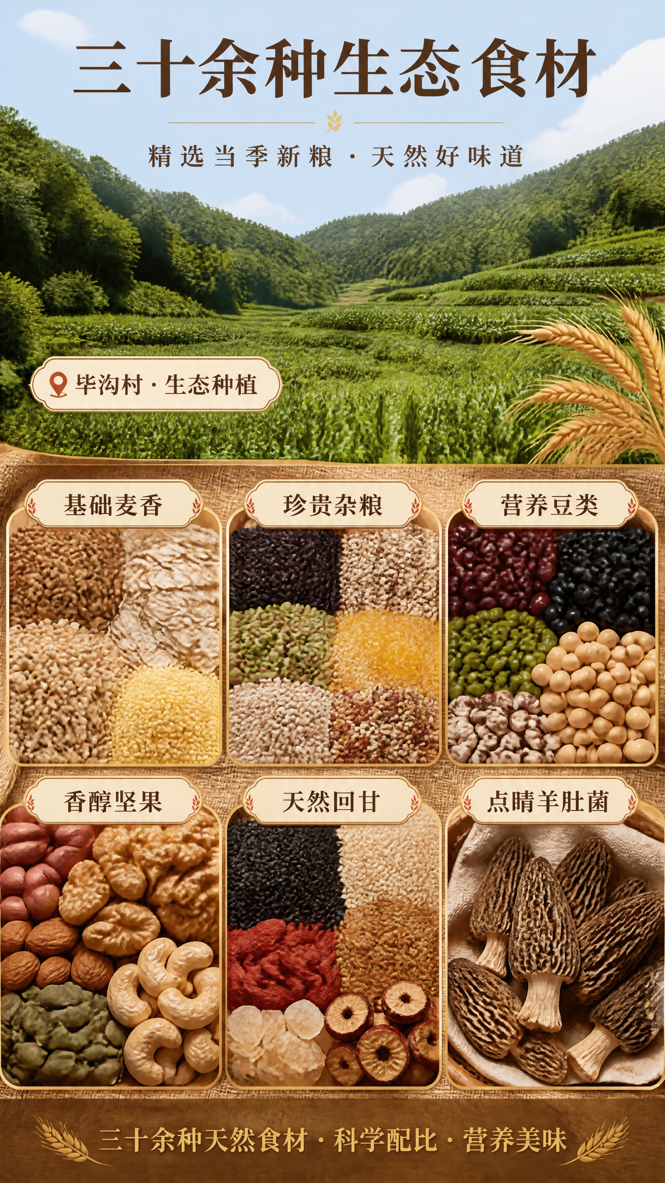 [商品] 三十谷杂粮烧饼的核心原料食材，包括黑米、燕麦、红豆、… - 图片创意预览