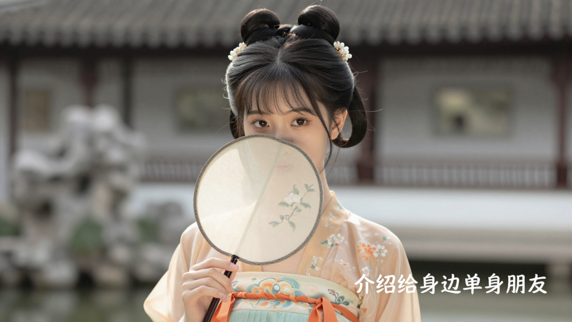 出10张图片：近景：1个20岁左右的中国女生，不同的穿着，不同的长相，不同的发型，不同的姿势，不同的环境，图片右下角添加文字：介绍给身边单身朋友预览效果
