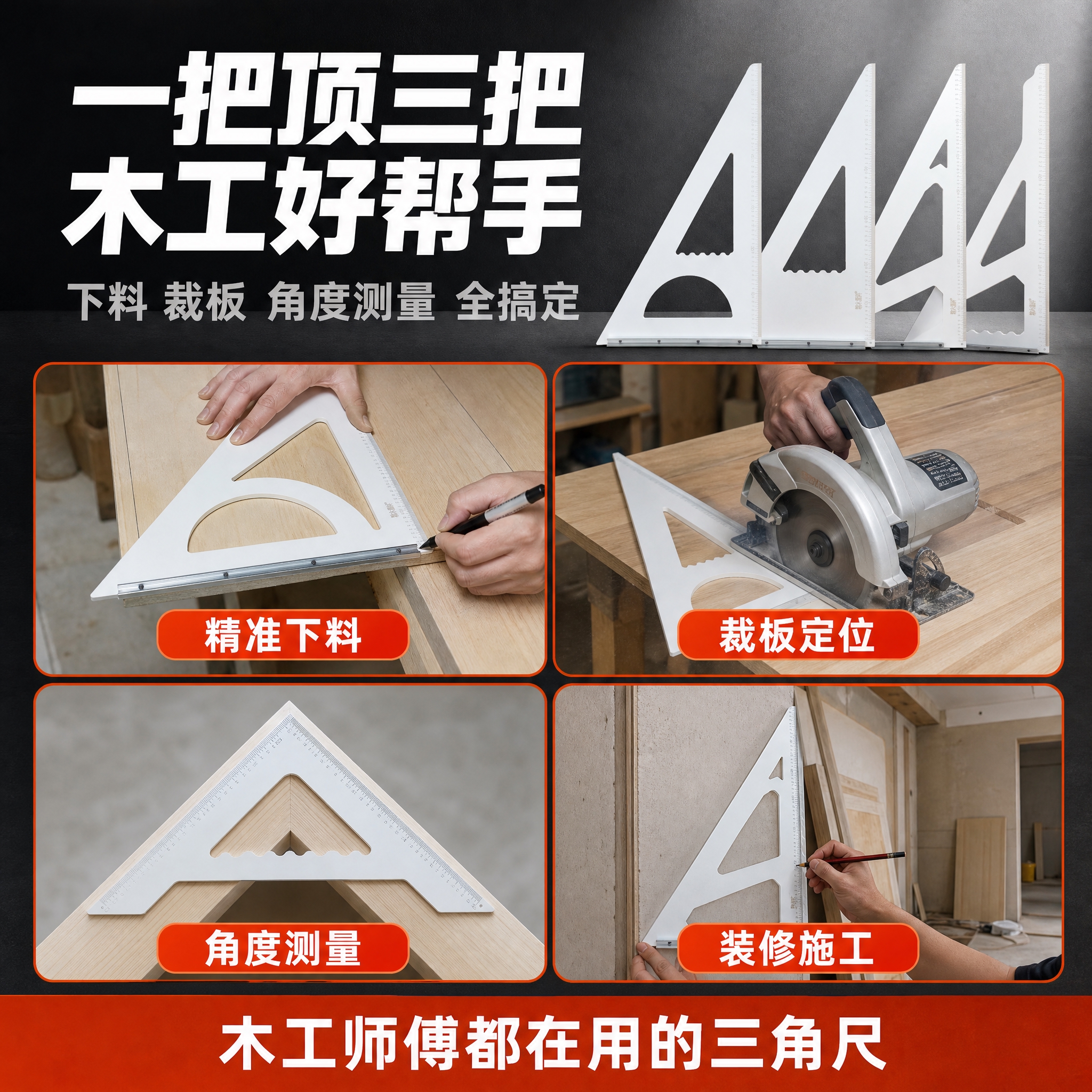 [主图-4] 场景适用与操作，主题：多场景使用展示，木工下料裁… - 图片创意预览