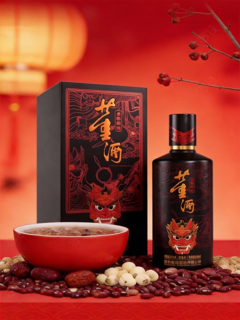 参考图2海报元素，融入图1产品，不要添加文案，比例3:4，保留红碗食材，不要勺子预览效果