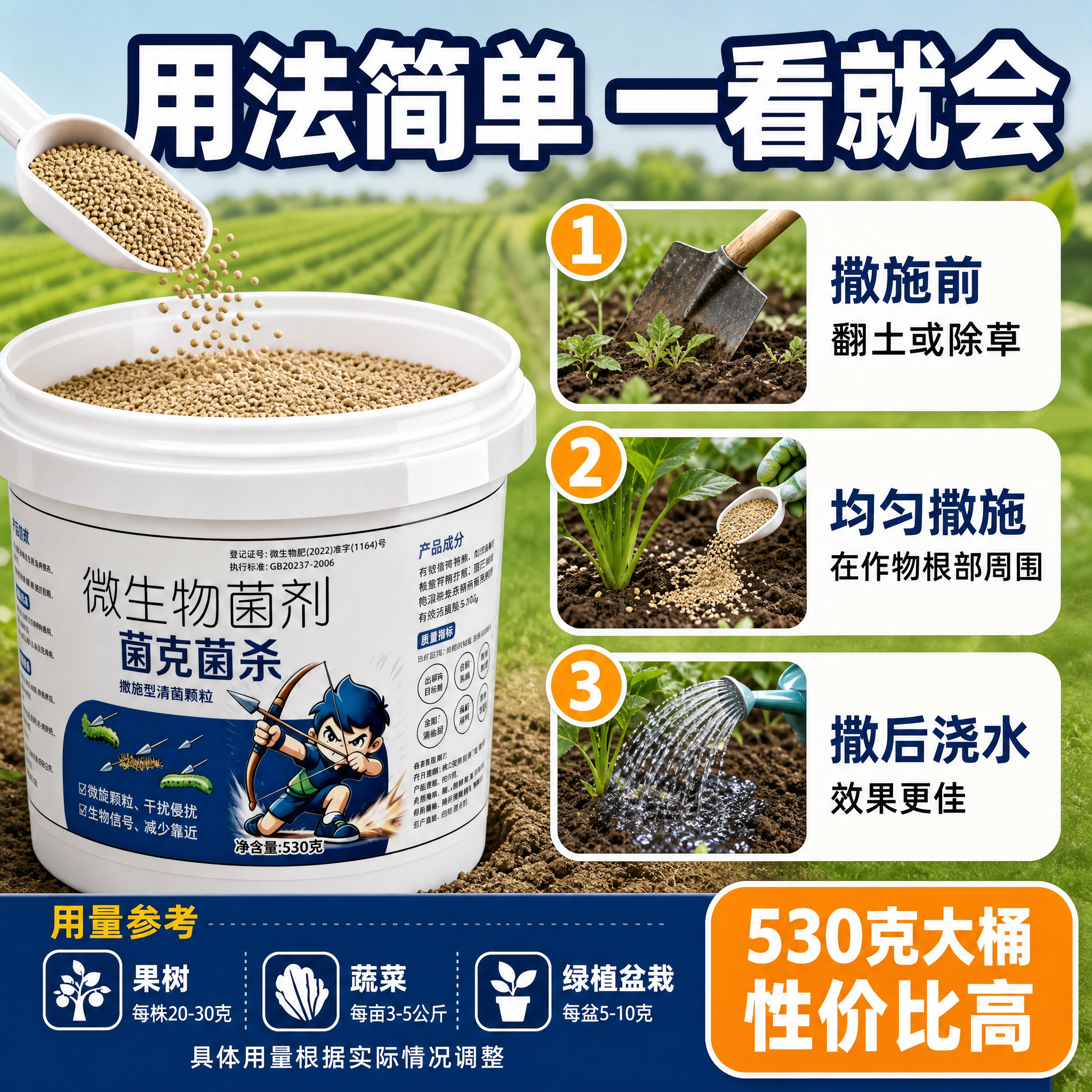 [主图-6] 使用方法与用量指导 微生物菌剂怎么用 不同作物用… - 图片创意预览