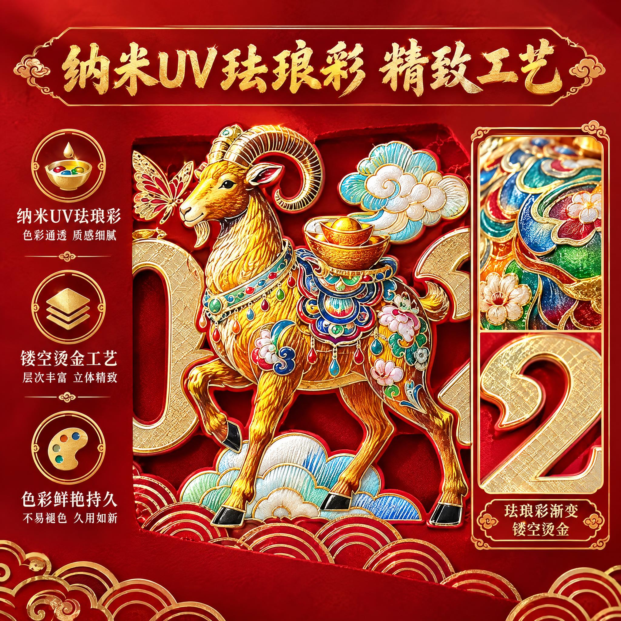 [主图-2] 核心卖点证明，展示纳米UV珐琅彩工艺的精致细节与… - 图片创意预览