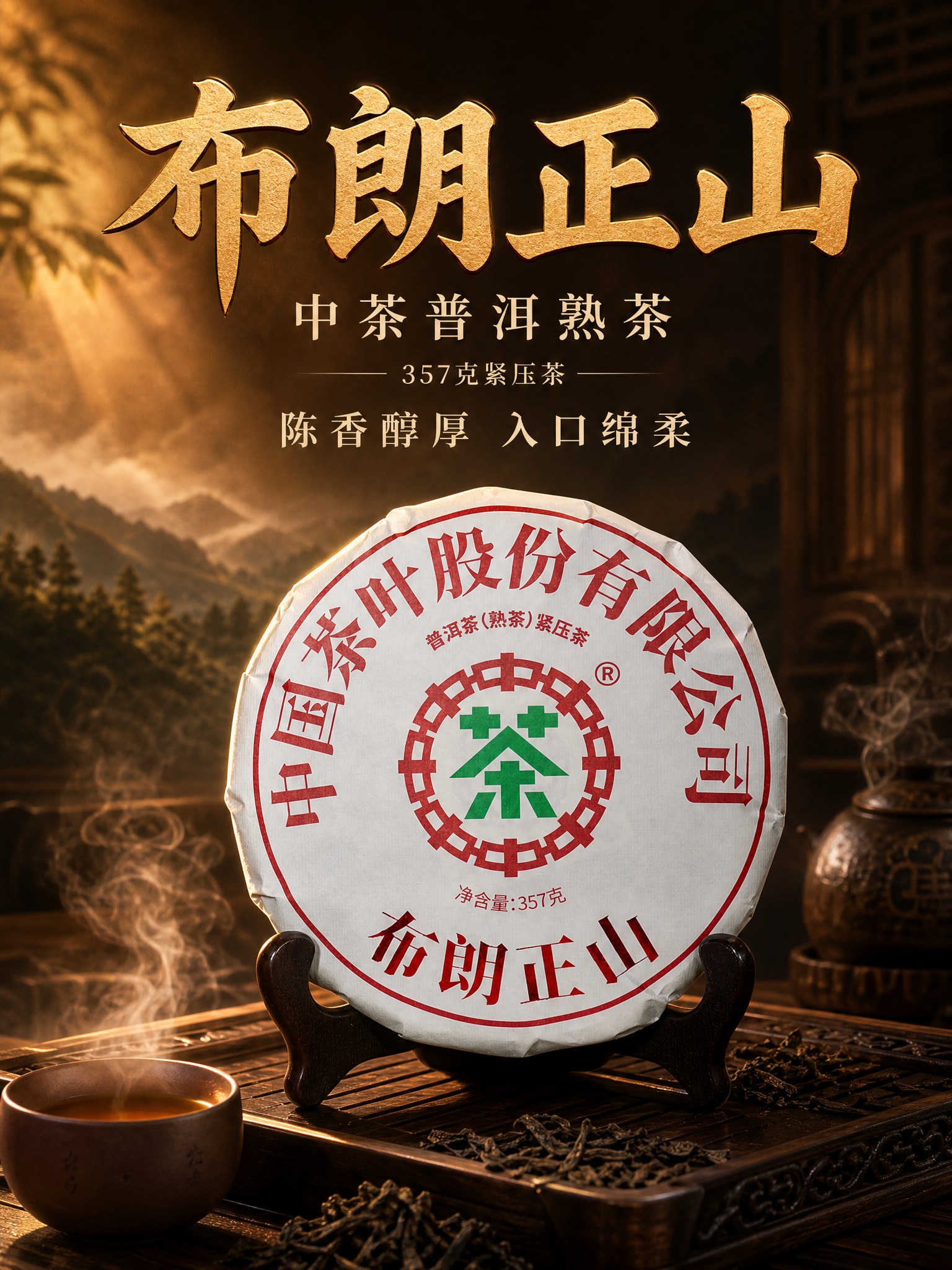 [主图-1 首图点击率 3:4版] 沉浸式国风茶韵主题，中茶布… - 图片创意预览