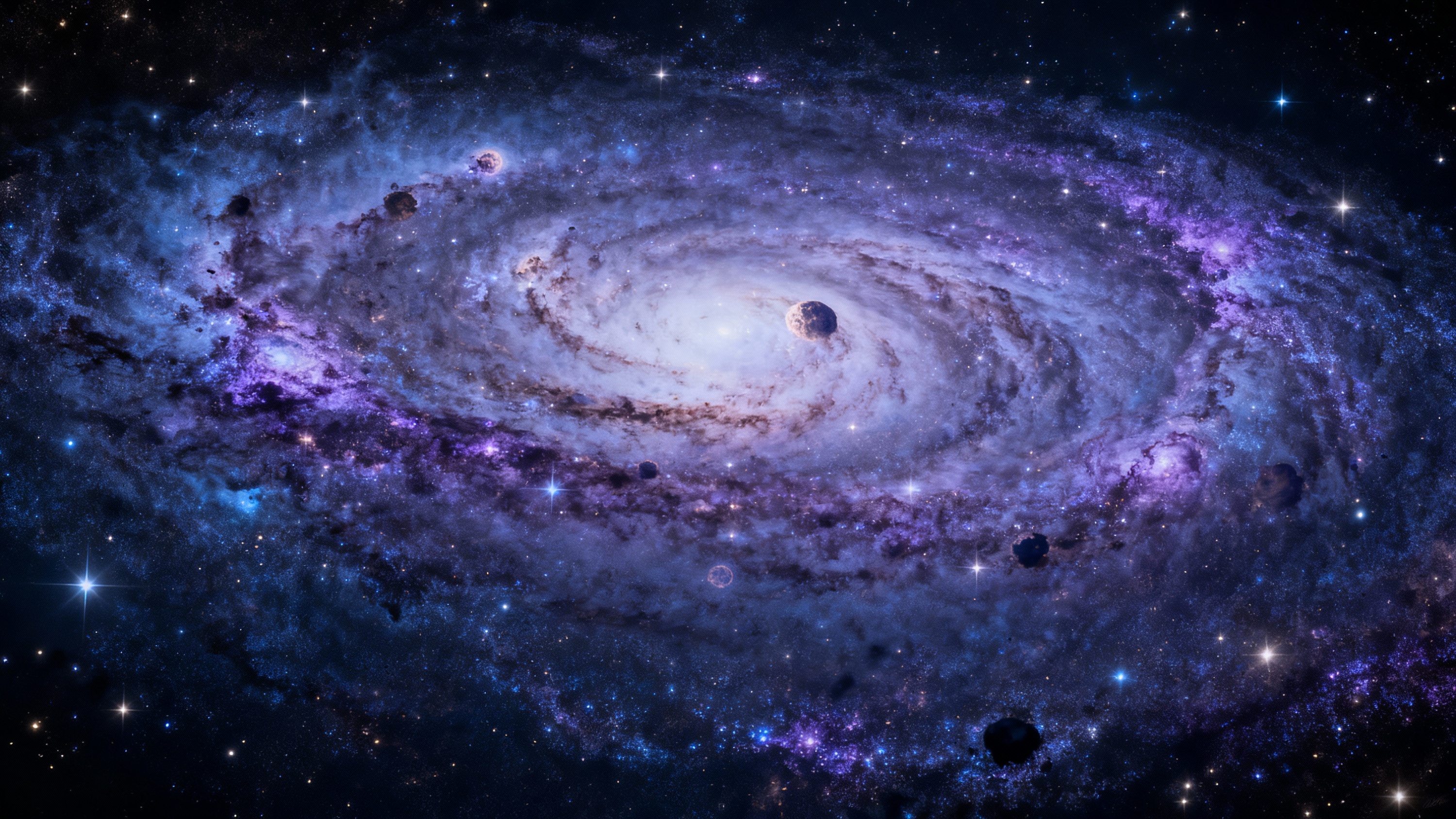 宏大的宇宙场景，浪漫氛围，低饱和色调，仰视视角下的璀璨星云，细… - 图片创意预览