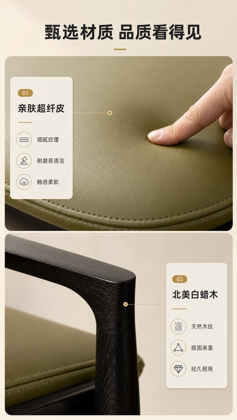 [商品] 使用【图1】D8817橄榄绿色超纤皮休闲椅；保留白蜡… - 图片创意预览