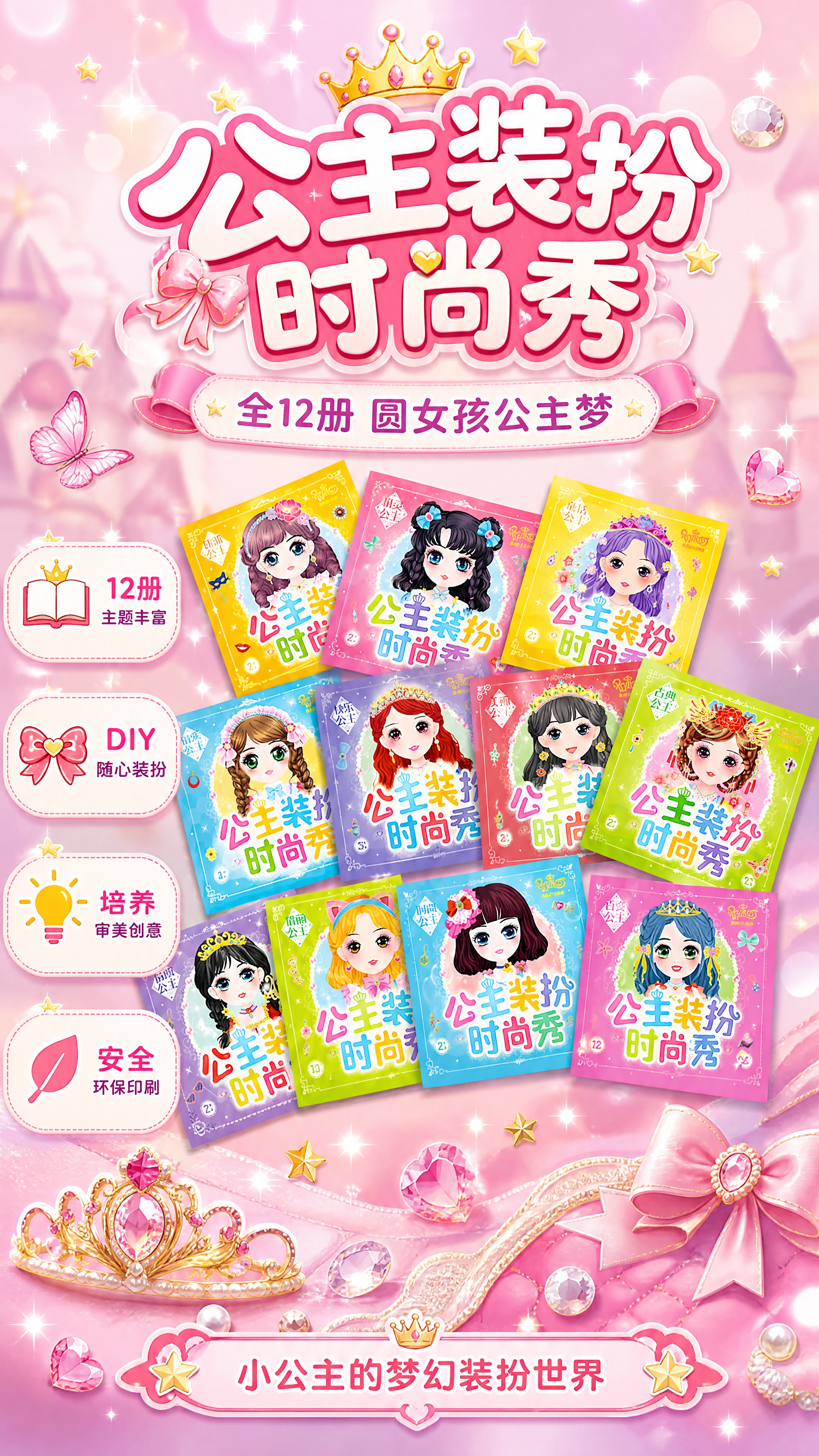 [商品] 使用【图1】公主装扮时尚秀全套12册书籍；保留每本书… - 图片创意预览