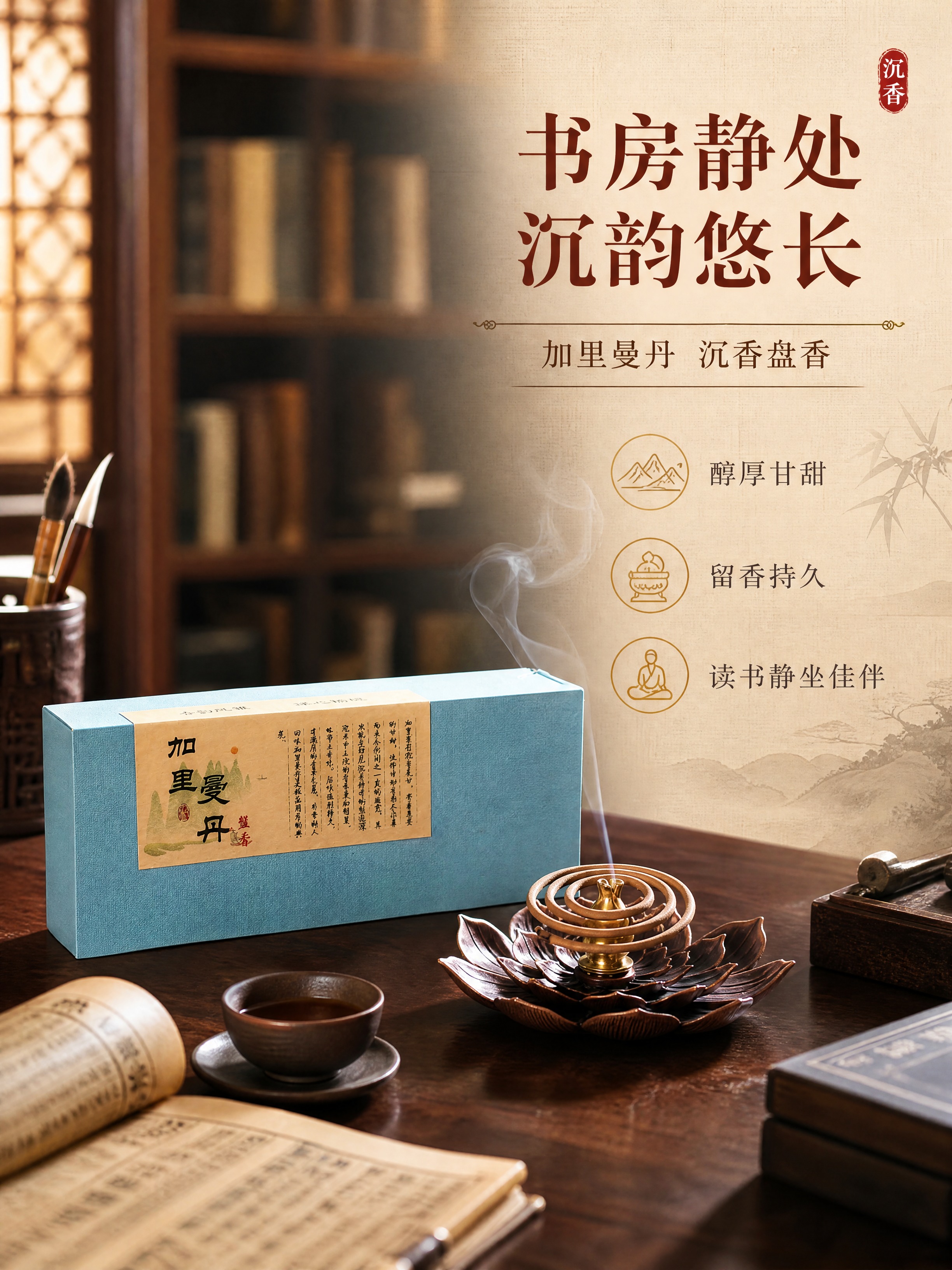 [商品] 使用【图5】加里曼丹蓝盒盘香礼盒、莲花香炉与盘香；保… - 图片创意预览