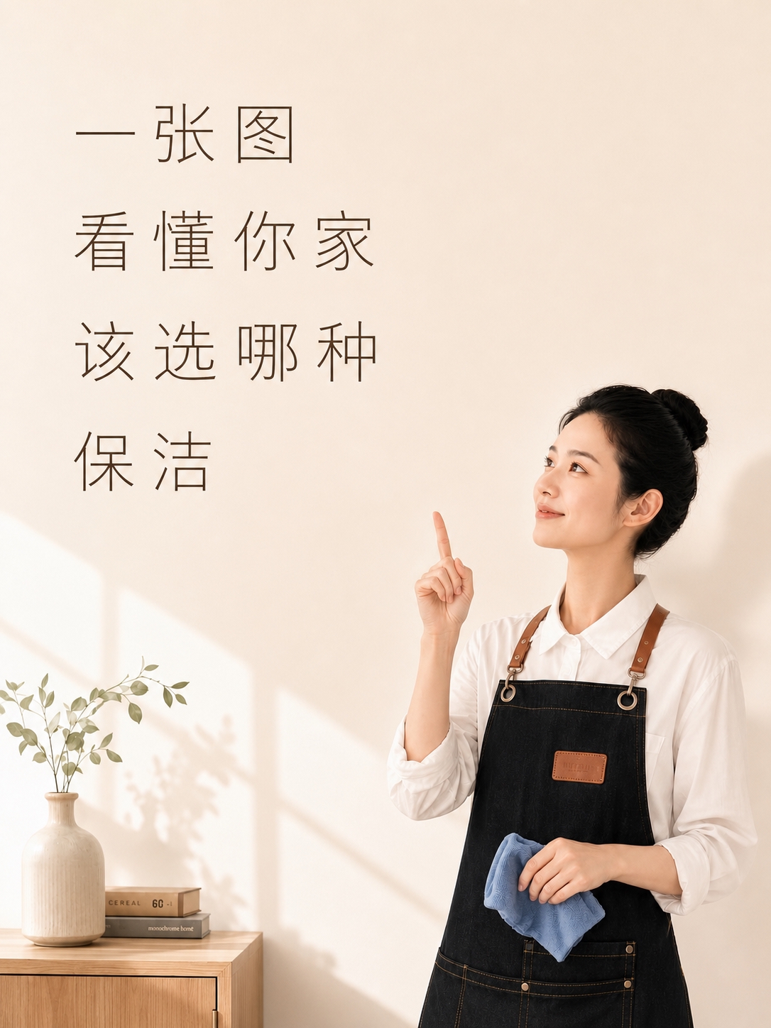 日系MUJI无印良品风格保洁选择封面，3:4竖版，小红书封面质… - 图片创意预览