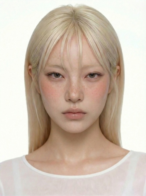 保持模特五官发型背景不变，生成冷酷的表情预览效果